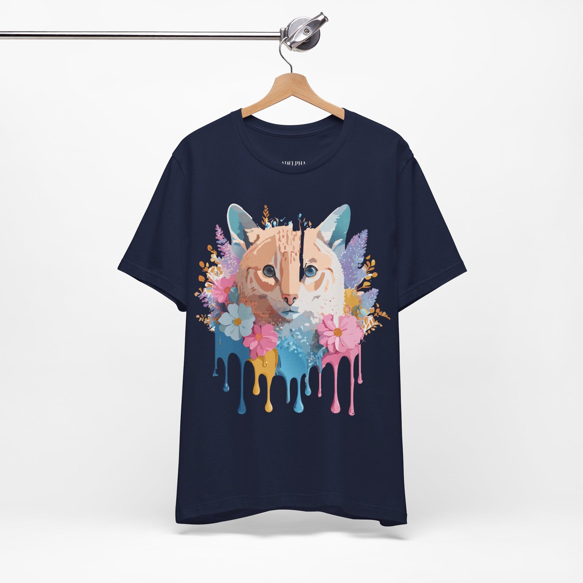 Natural Cotton Tee Shirt with Cat Printify