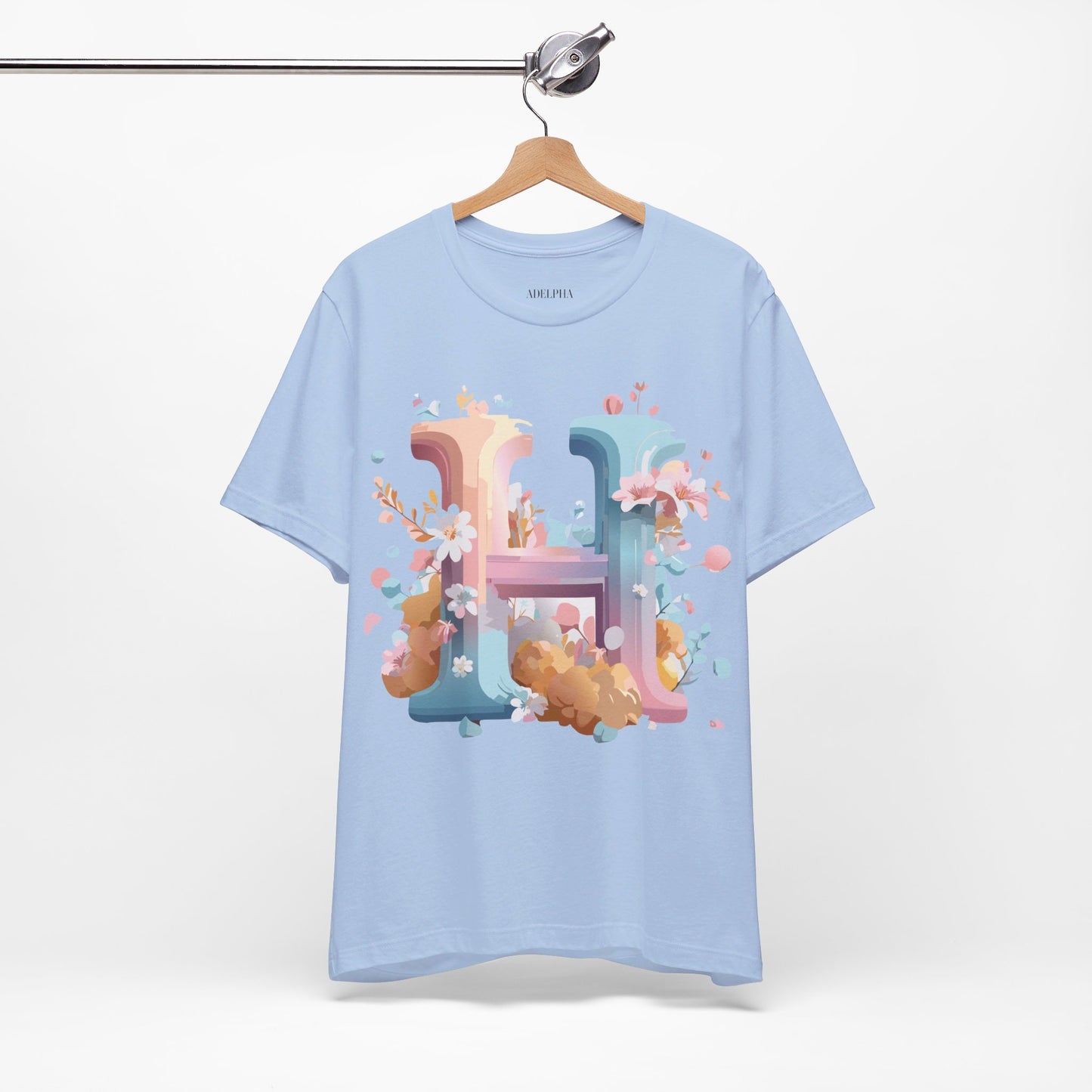 Natural Cotton Tee Shirt - Letters Collection - H Printify