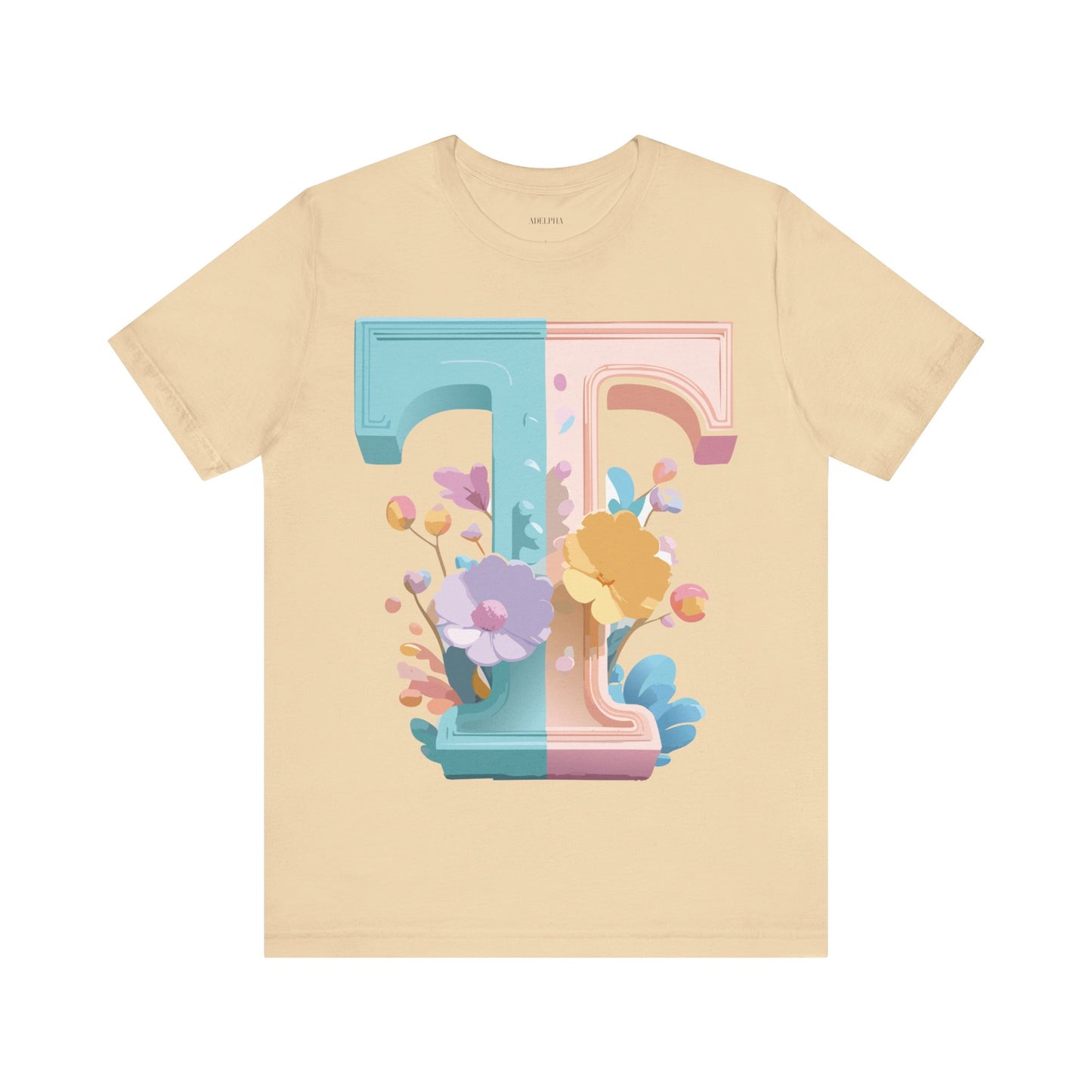 Natural Cotton Tee Shirt - Letters Collection - T Printify