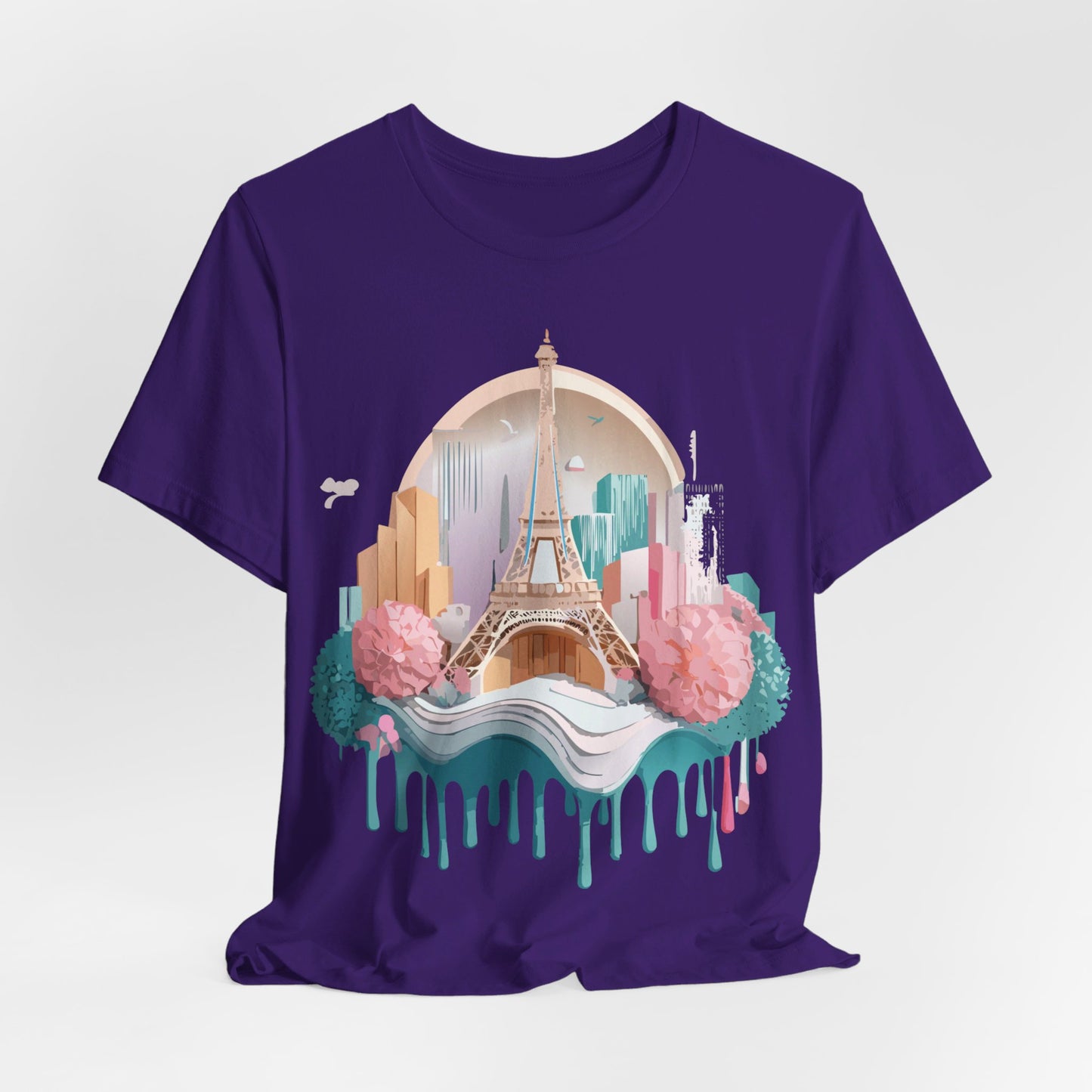 Natural Cotton Tee Shirt - Beautiful Places Collection - Paris Printify