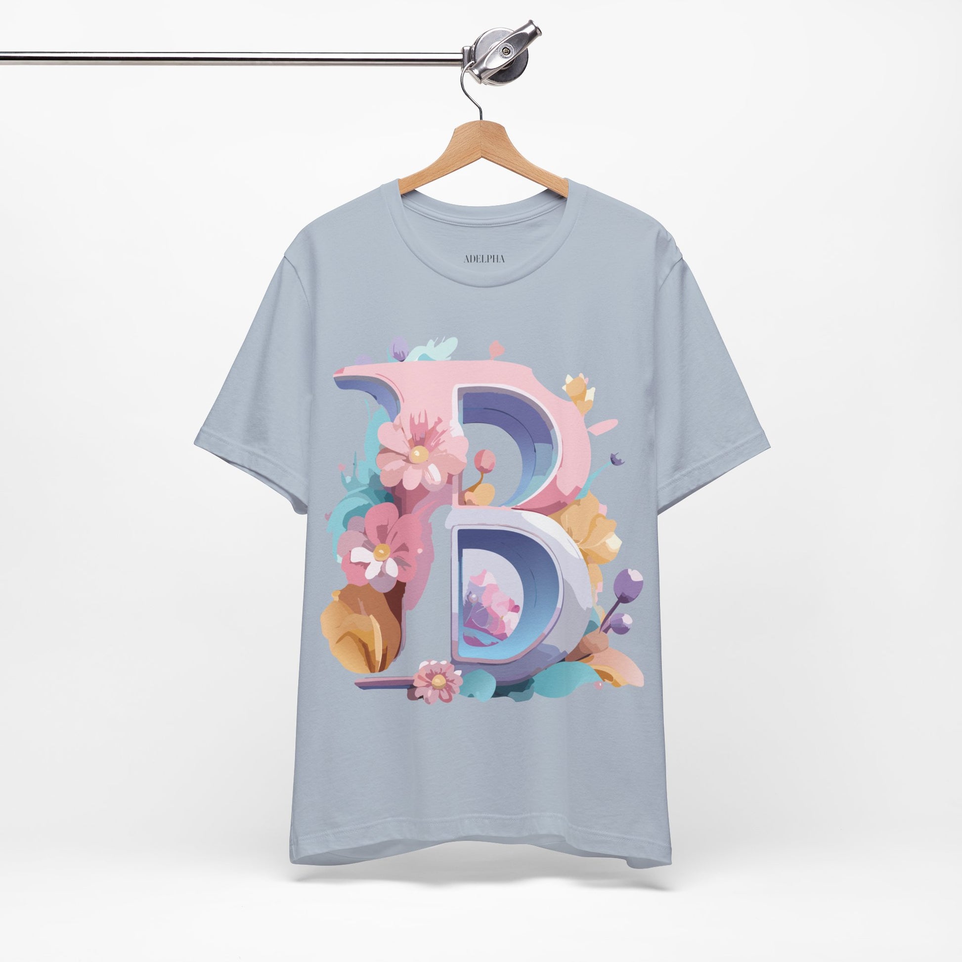 Natural Cotton Tee Shirt - Letters Collection - B Printify