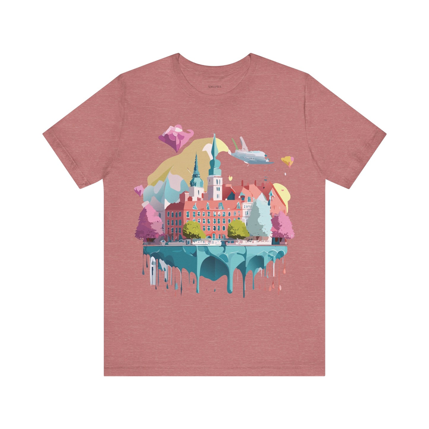 Natural Cotton Tee Shirt - Beautiful Places Collection - Warnemünde and Rostock - Germany Printify