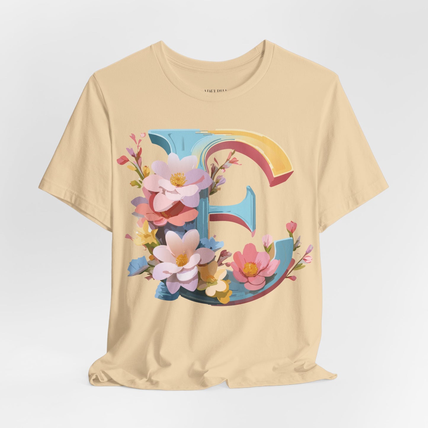 Natural Cotton Tee Shirt - Letters Collection - E Printify