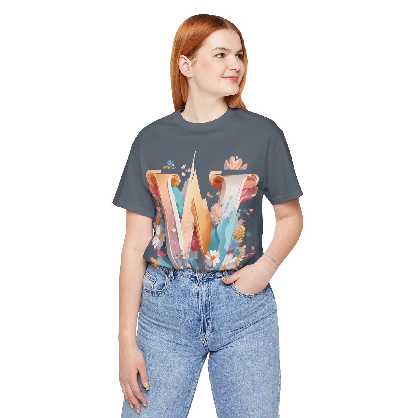 Natural Cotton Tee Shirt - Letters Collection - W Printify
