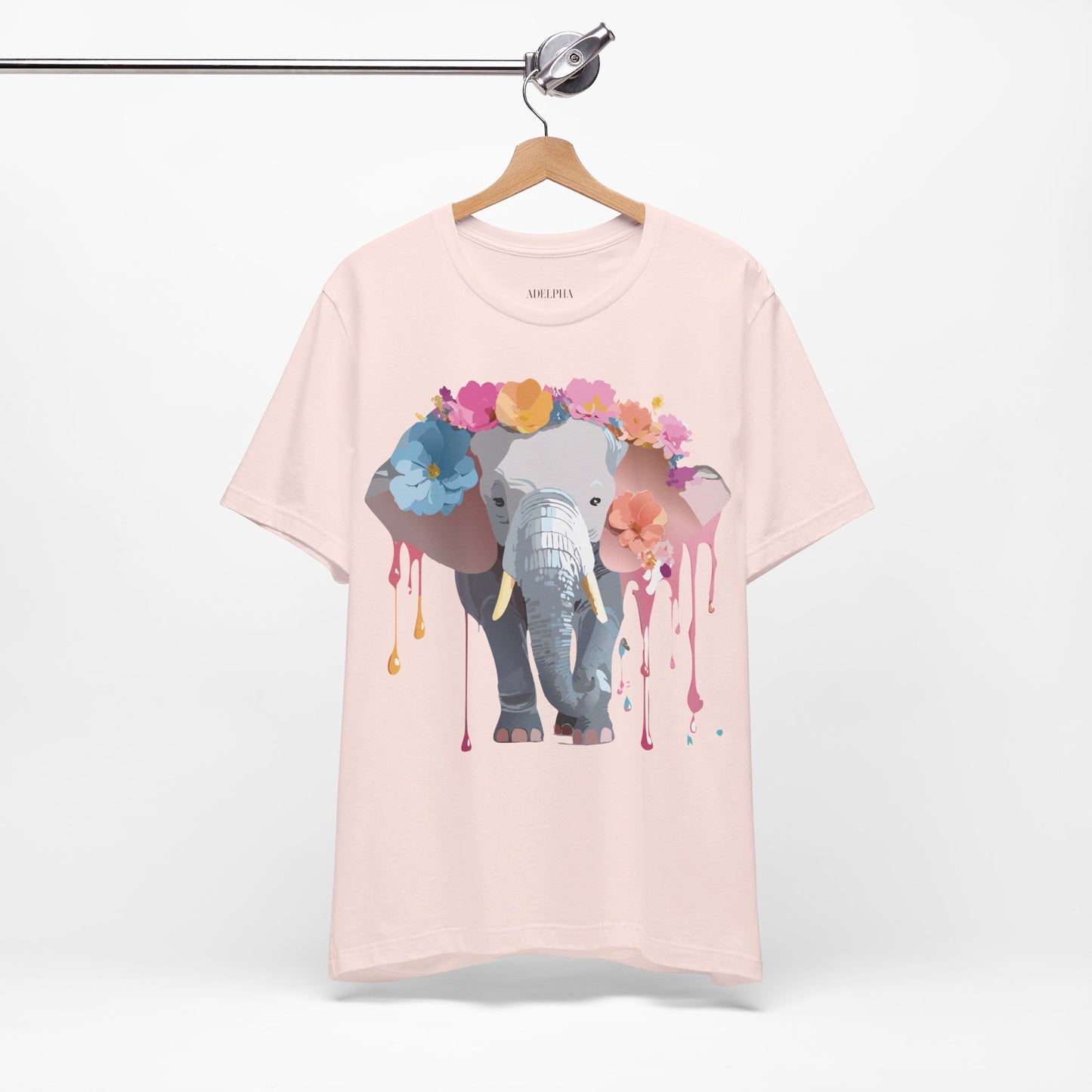 Natural Cotton Tee Shirt with Elephant Printify