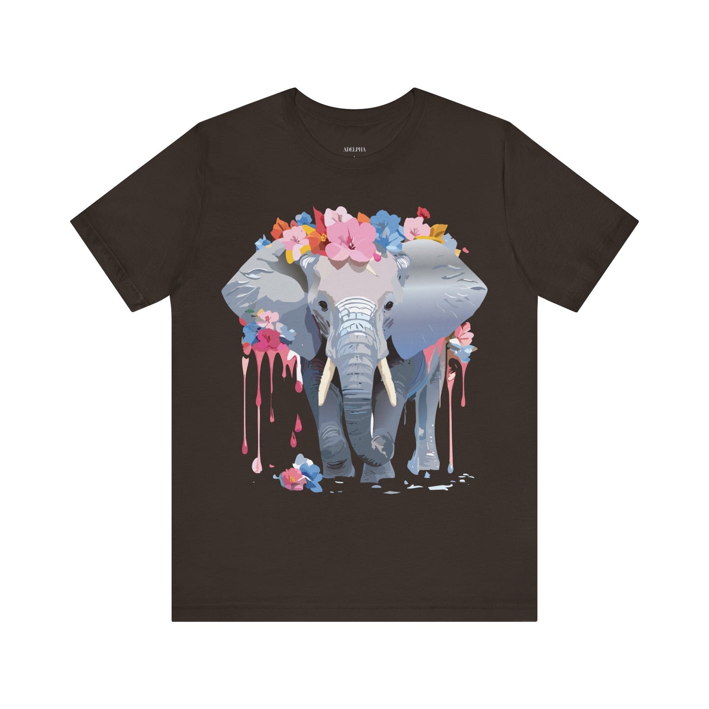 Natural Cotton Tee Shirt with Elephant Printify