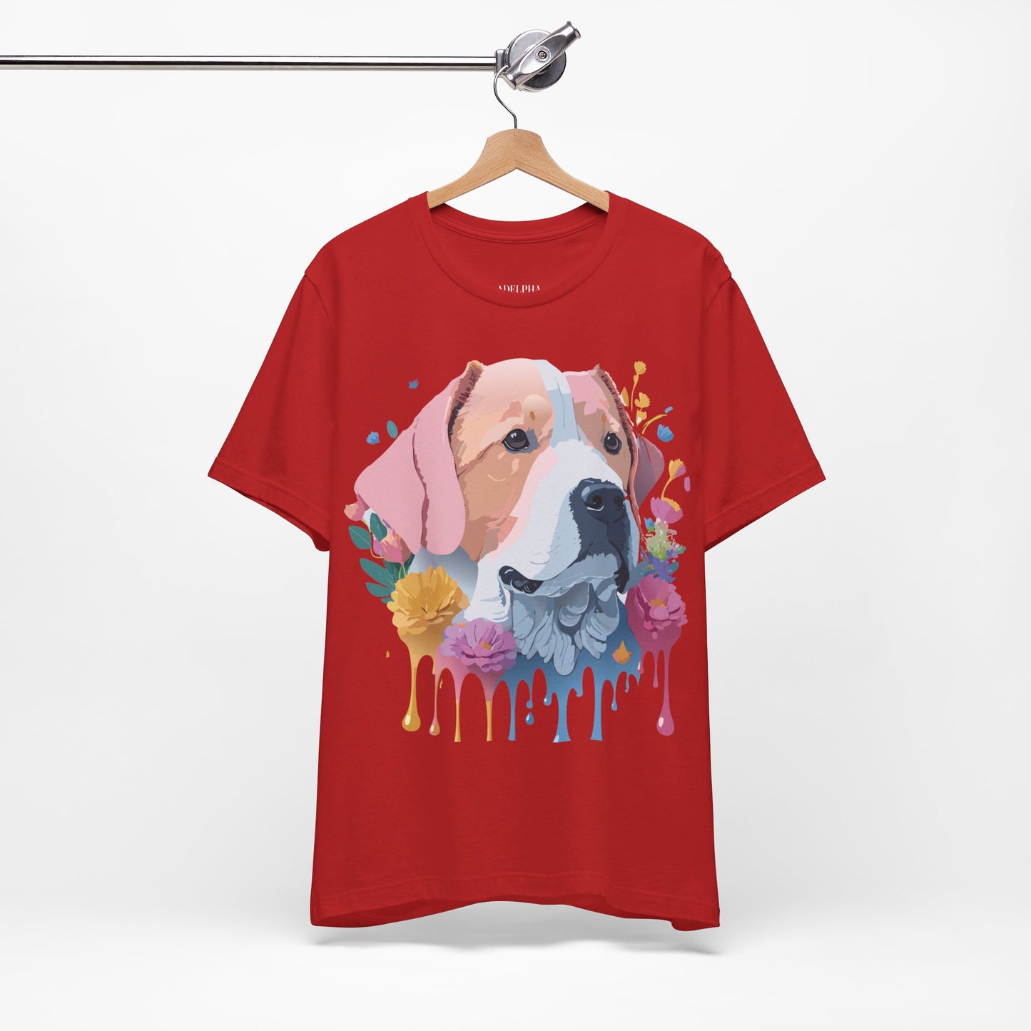Natural Cotton Tee Shirt with Dog Printify