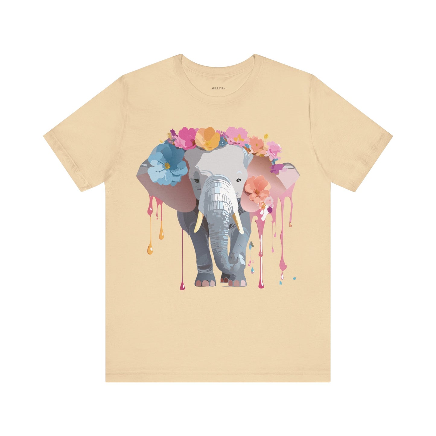 Natural Cotton Tee Shirt with Elephant Printify