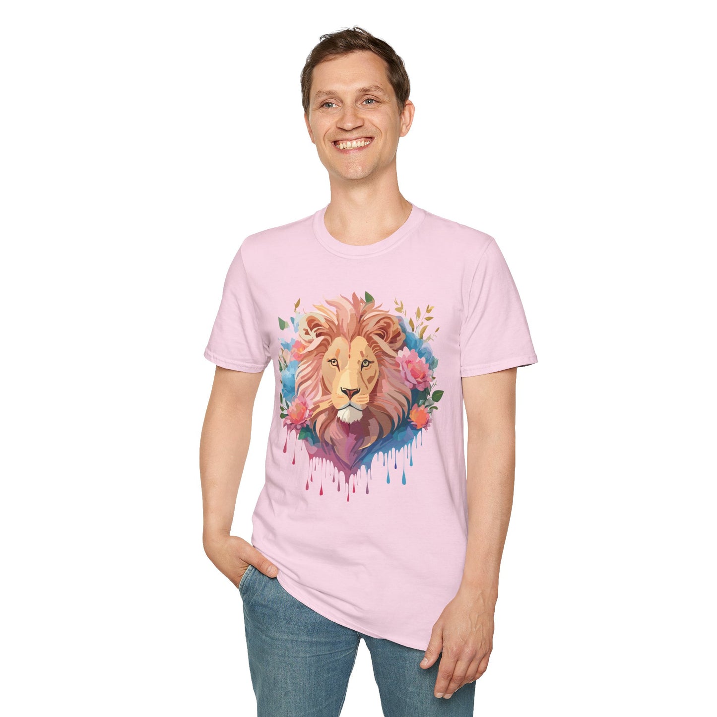 Lion Shirt, Shirt with Lion, Floral Lion Tee, Shirt with Animals