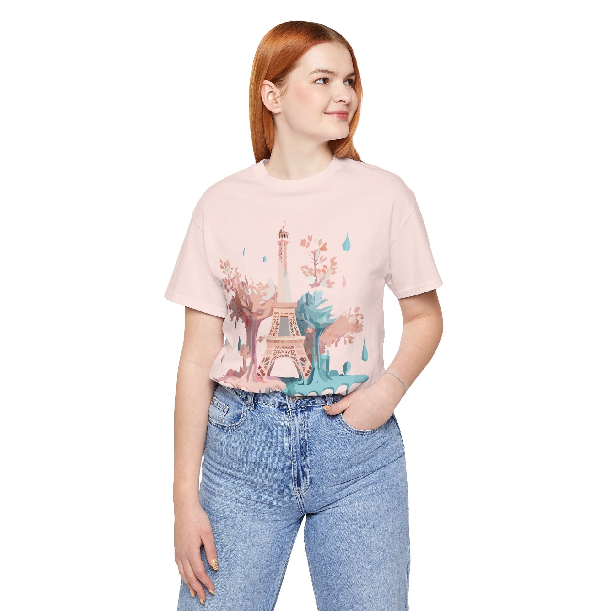 Natural Cotton Tee Shirt - Beautiful Places Collection - Paris Printify