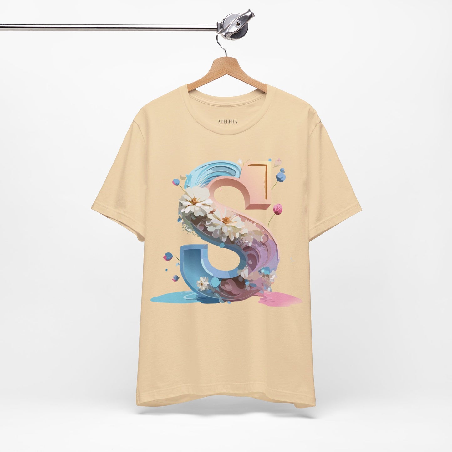 Natural Cotton Tee Shirt - Letters Collection - S Printify