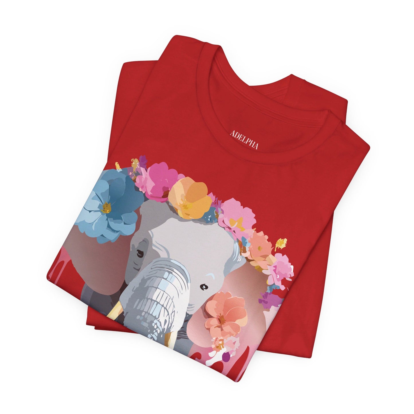 Natural Cotton Tee Shirt with Elephant Printify