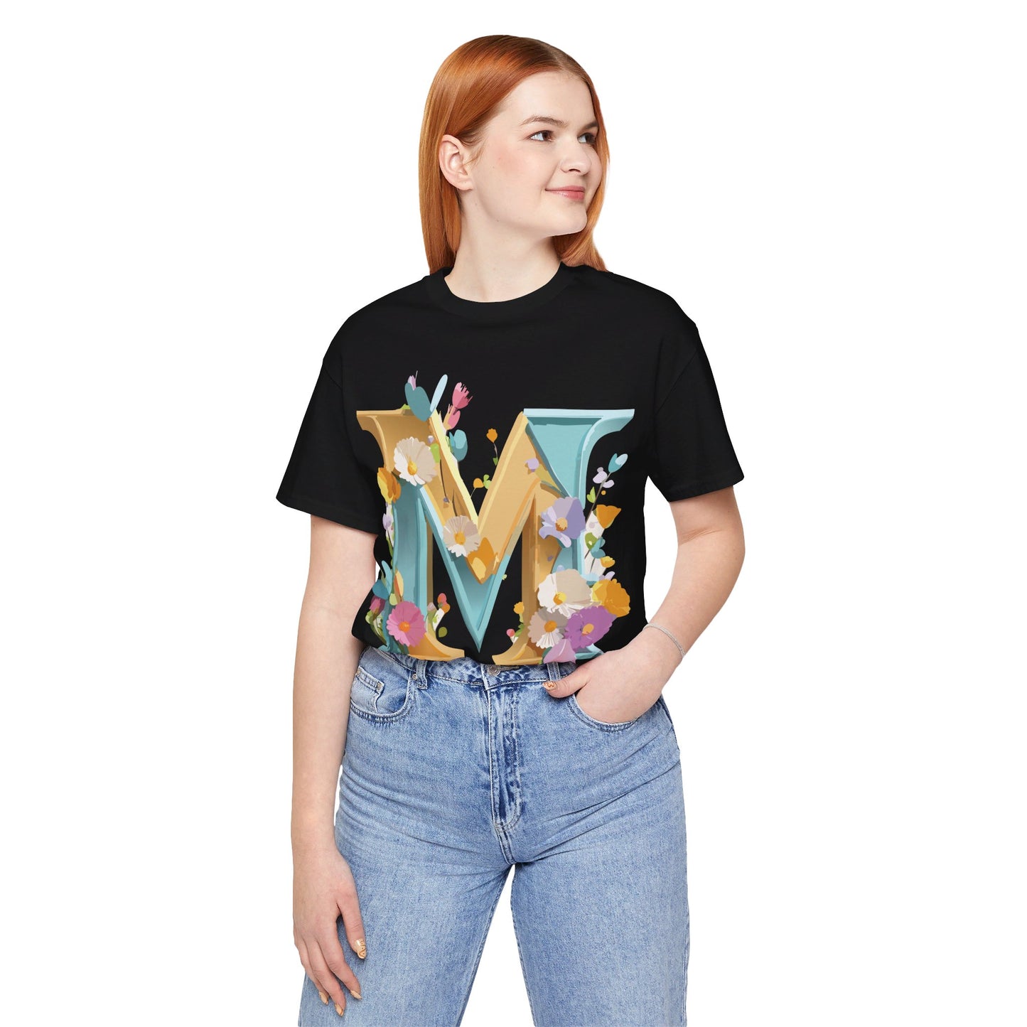 Natural Cotton Tee Shirt - Letters Collection - M Printify