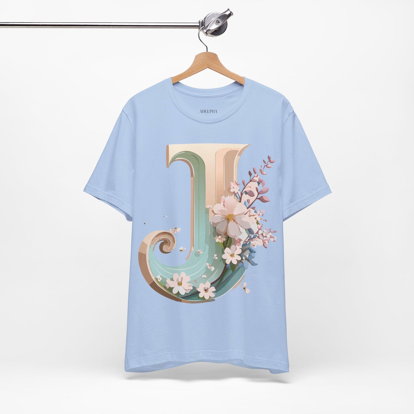 Natural Cotton Tee Shirt - Letters Collection - J Printify
