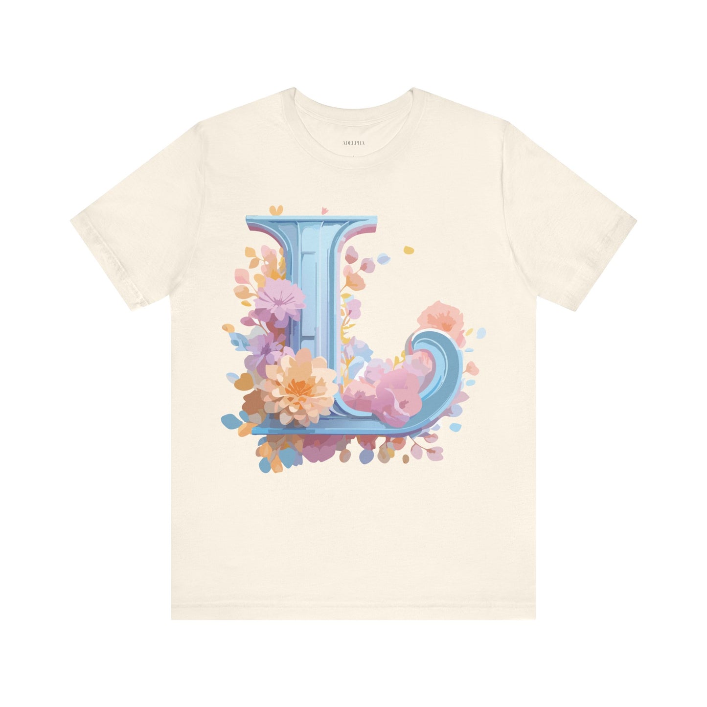 Natural Cotton Tee Shirt - Letters Collection - L Printify