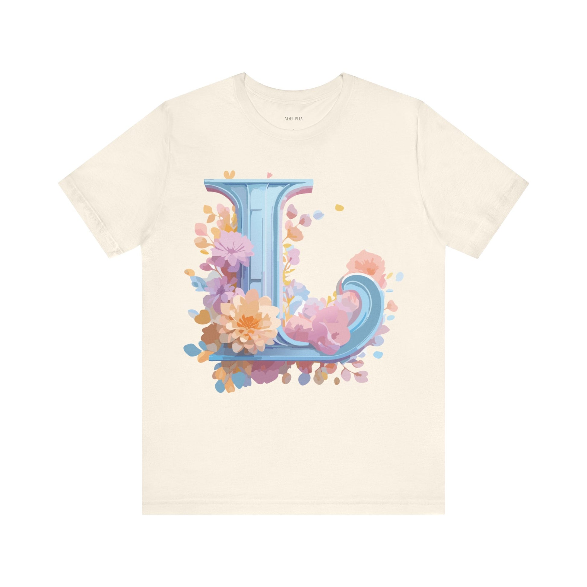 Natural Cotton Tee Shirt - Letters Collection - L Printify