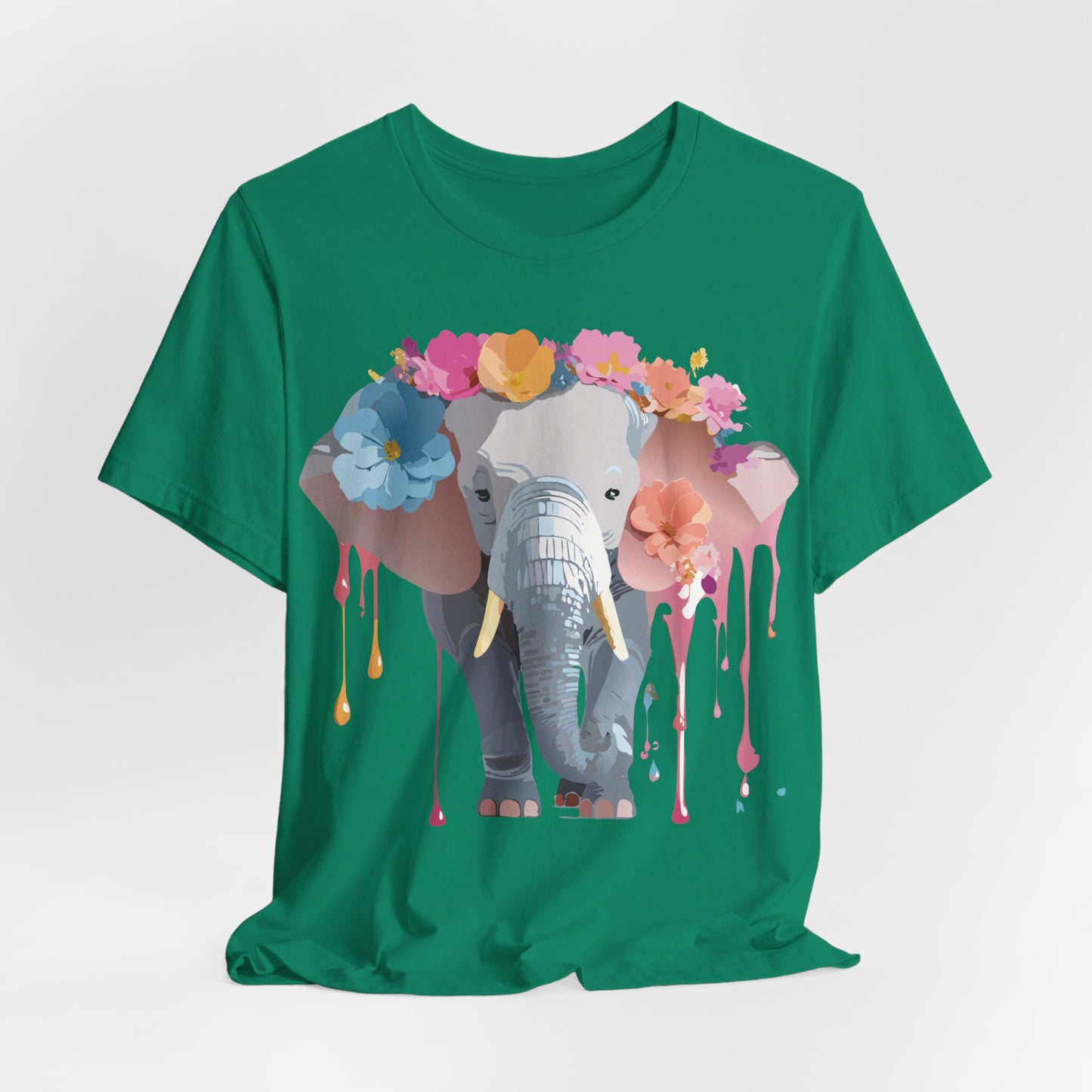 Natural Cotton Tee Shirt with Elephant Printify
