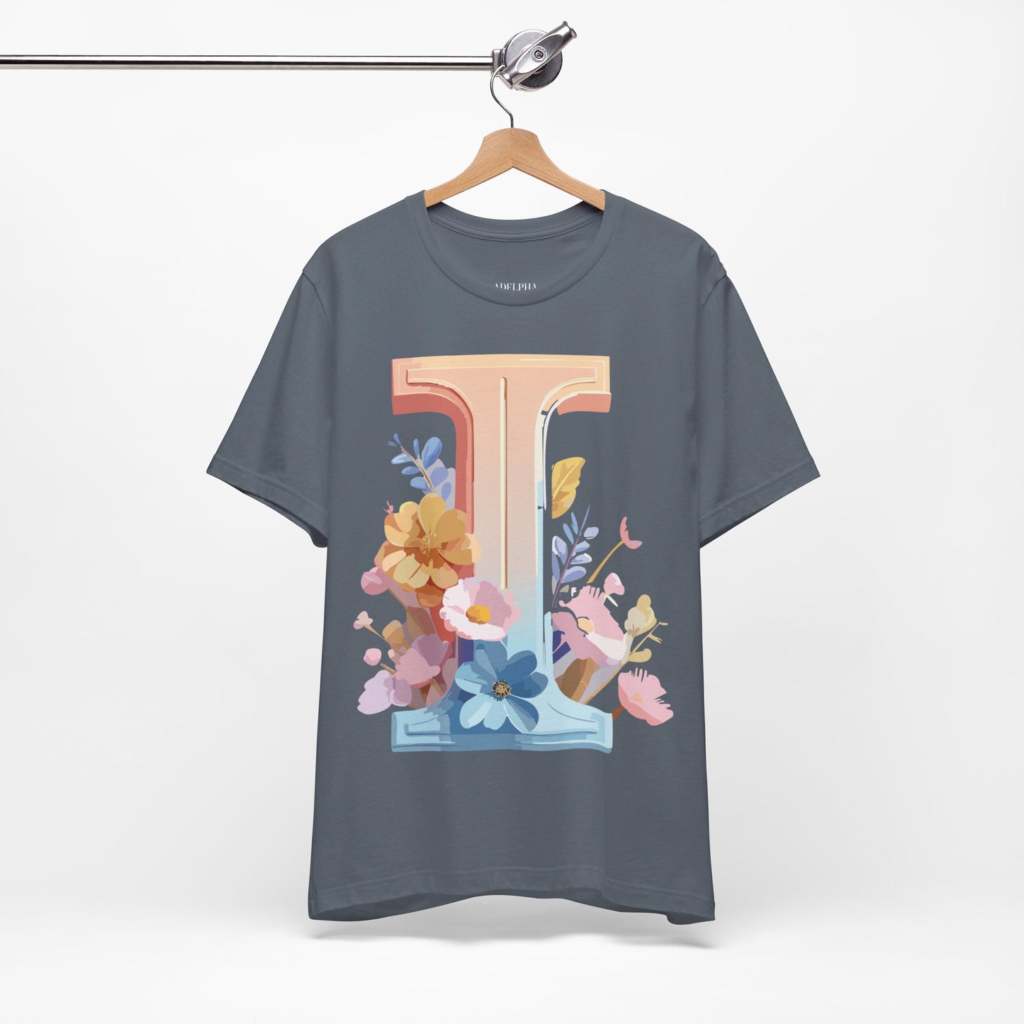 Natural Cotton Tee Shirt - Letters Collection - I Printify