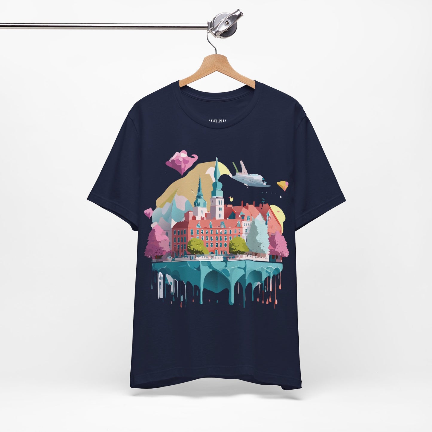 Natural Cotton Tee Shirt - Beautiful Places Collection - Warnemünde and Rostock - Germany Printify