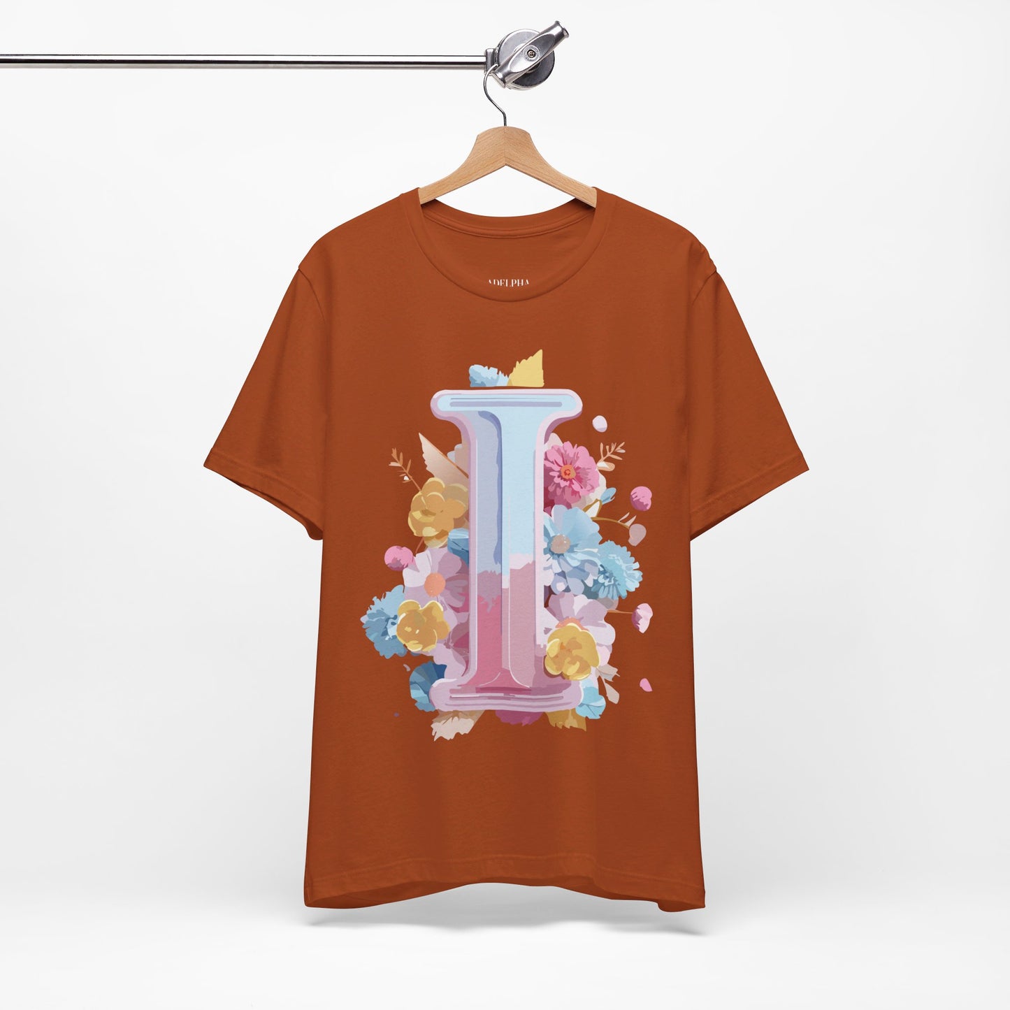 Natural Cotton Tee Shirt - Letters Collection - I Printify