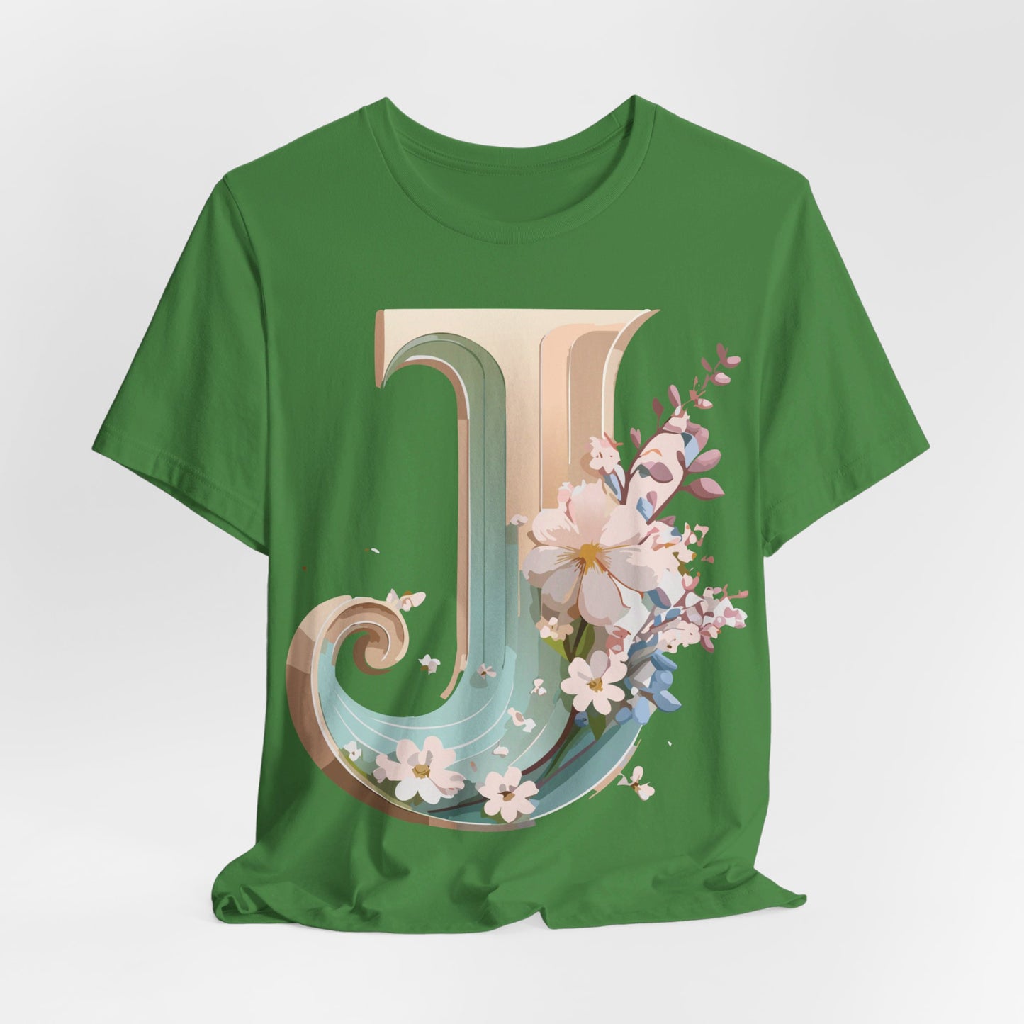 Natural Cotton Tee Shirt - Letters Collection - J Printify