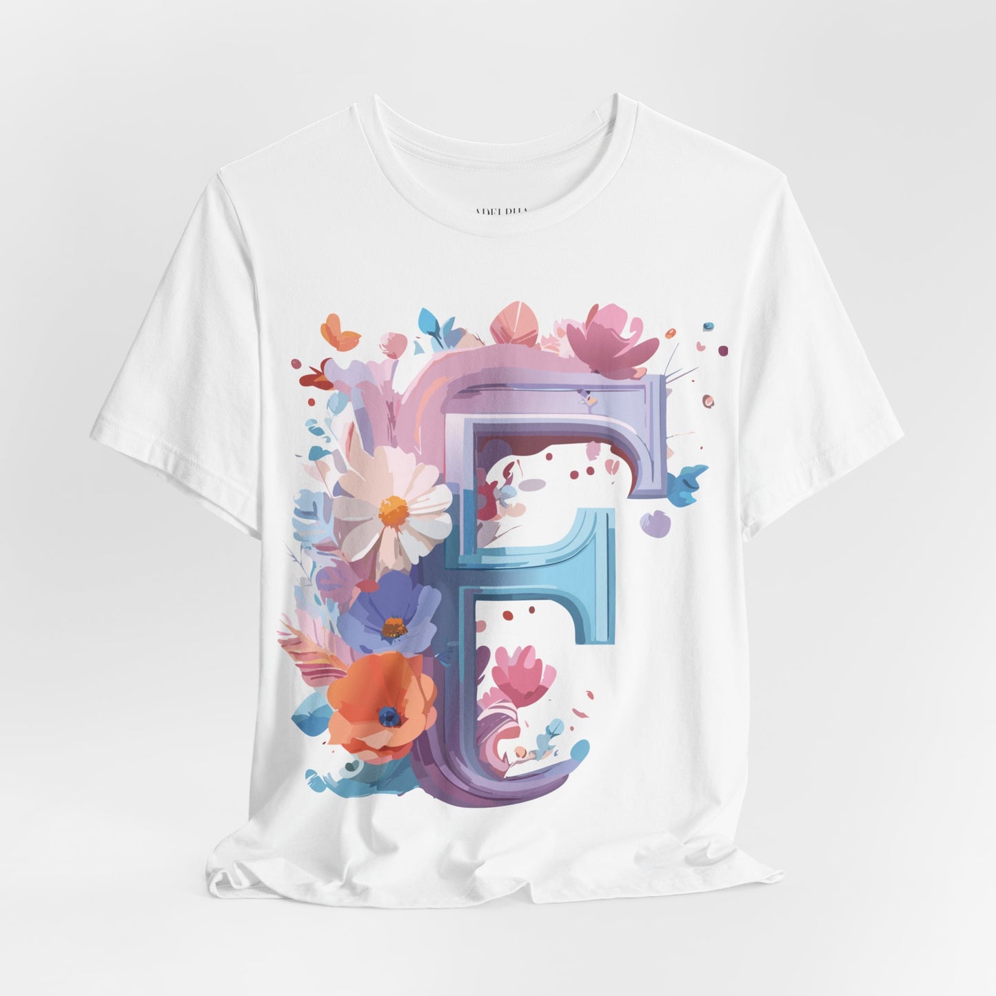 Natural Cotton Tee Shirt - Letters Collection - F Printify
