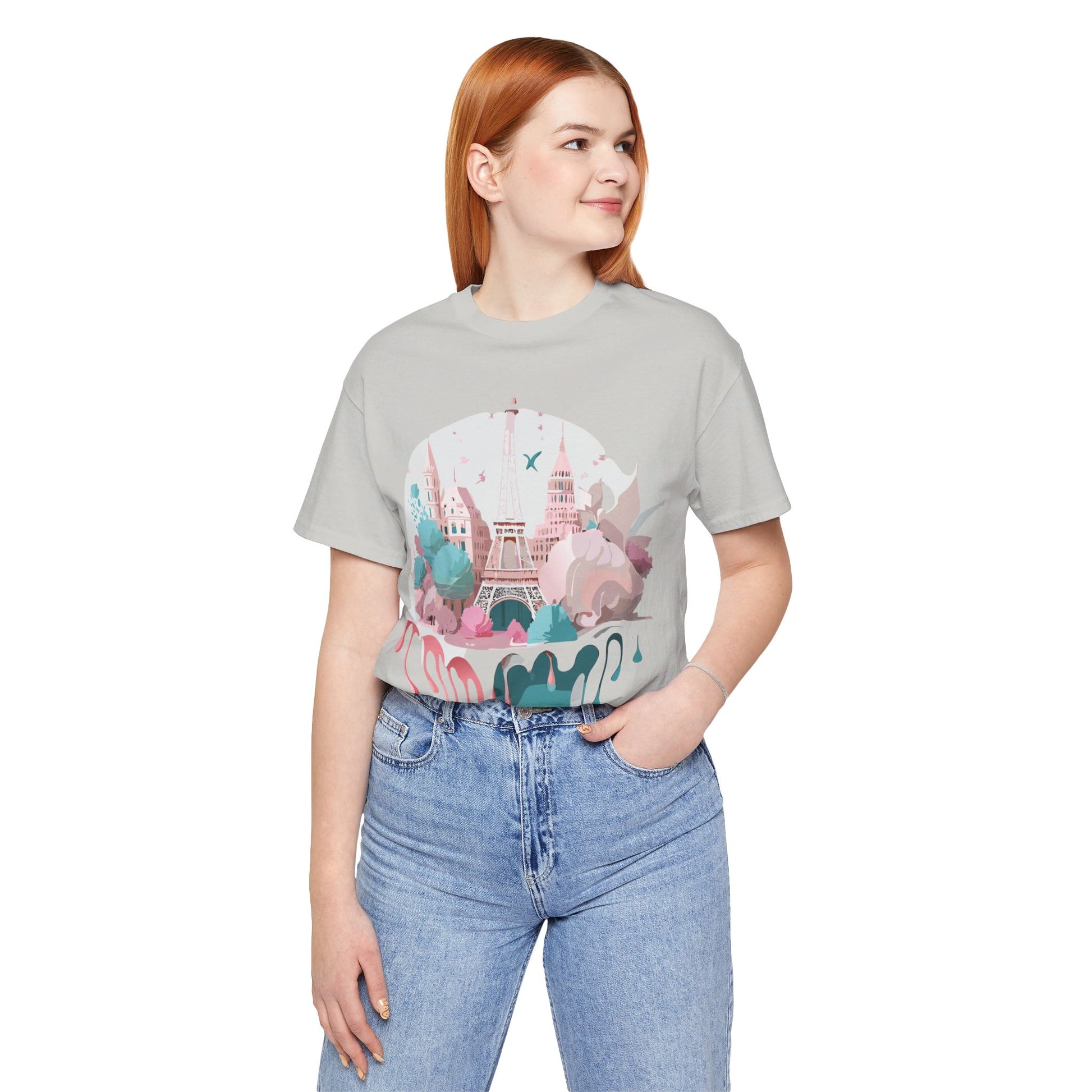 Natural Cotton Tee Shirt - Beautiful Places Collection - Paris Printify
