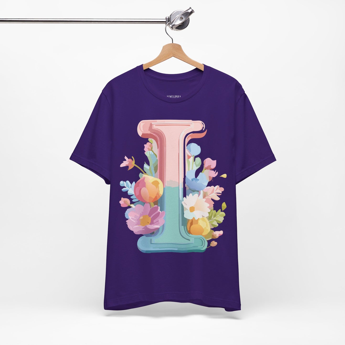 Natural Cotton Tee Shirt - Letters Collection - I Printify