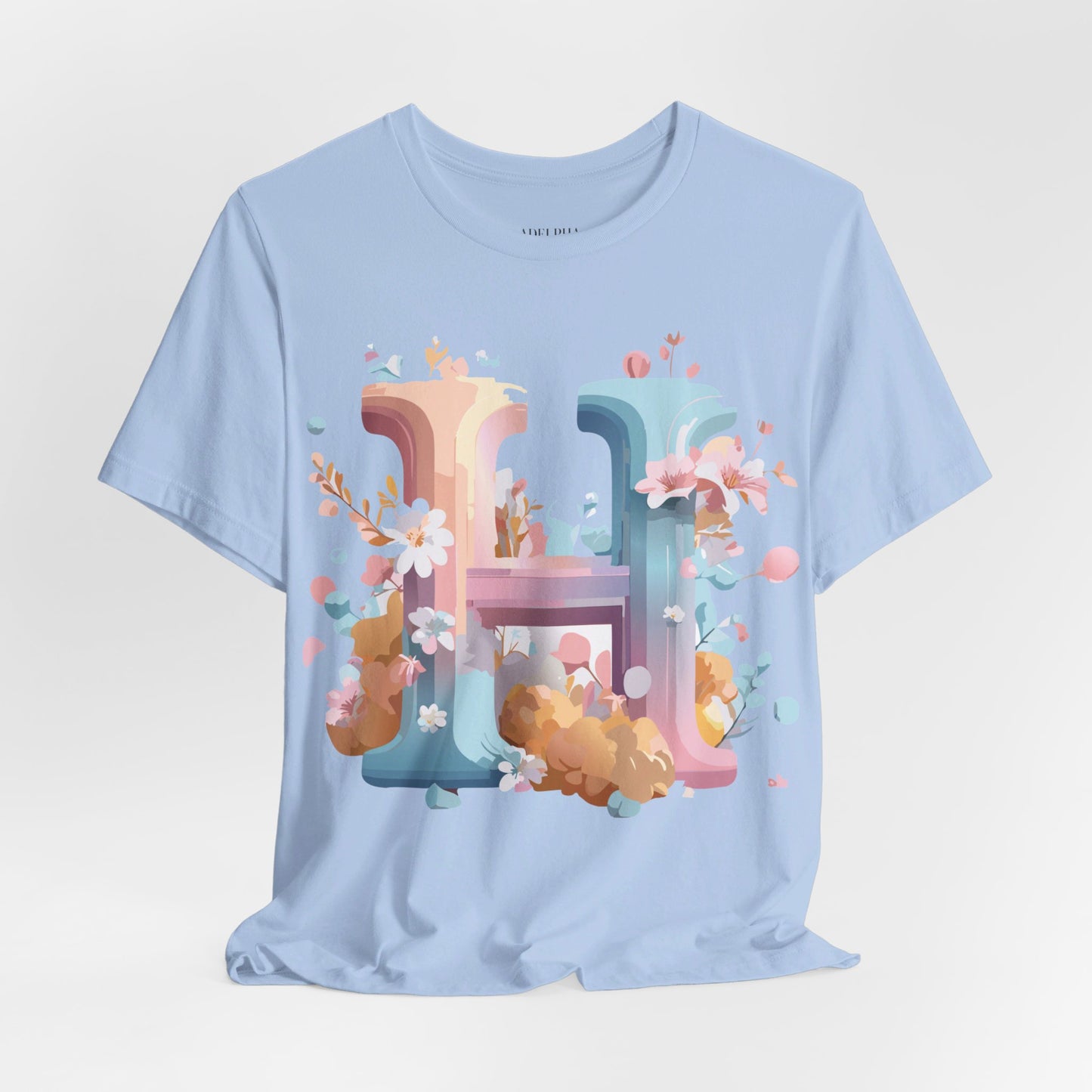 Natural Cotton Tee Shirt - Letters Collection - H Printify