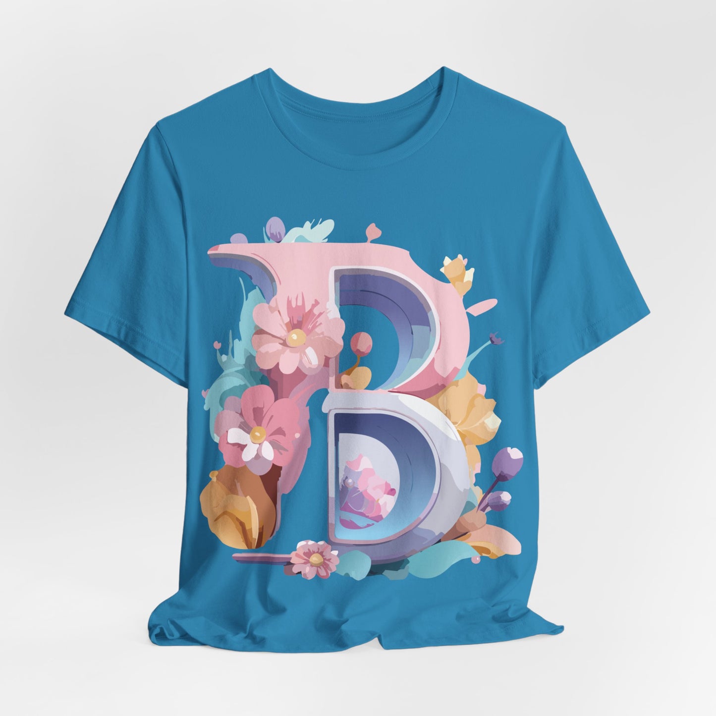 Natural Cotton Tee Shirt - Letters Collection - B Printify