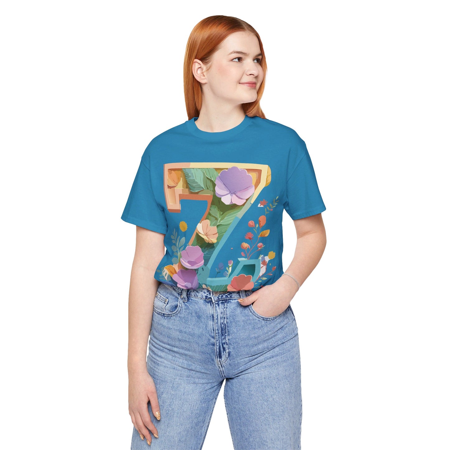 Natural Cotton Tee Shirt - Letters Collection - Z Printify