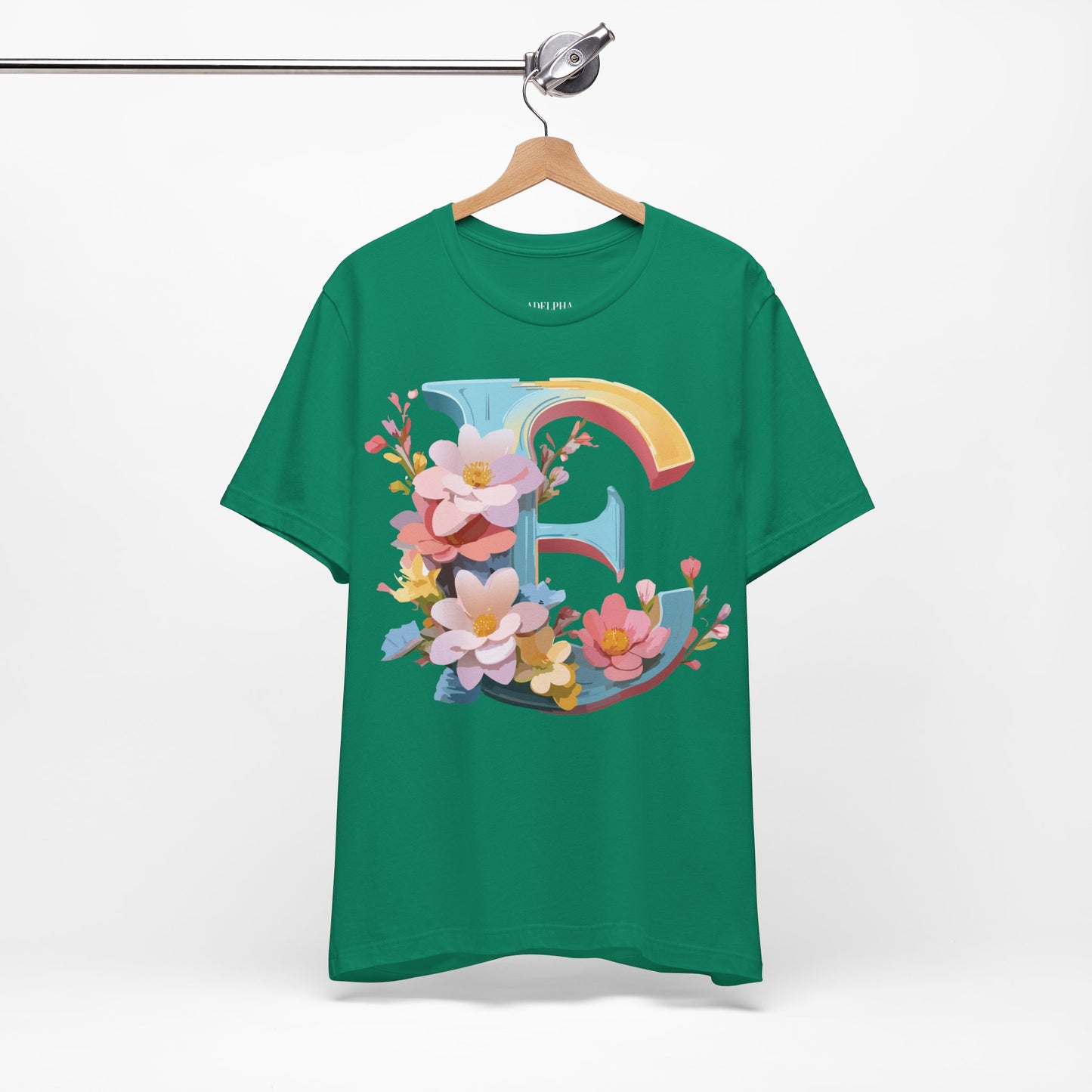 Natural Cotton Tee Shirt - Letters Collection - E Printify