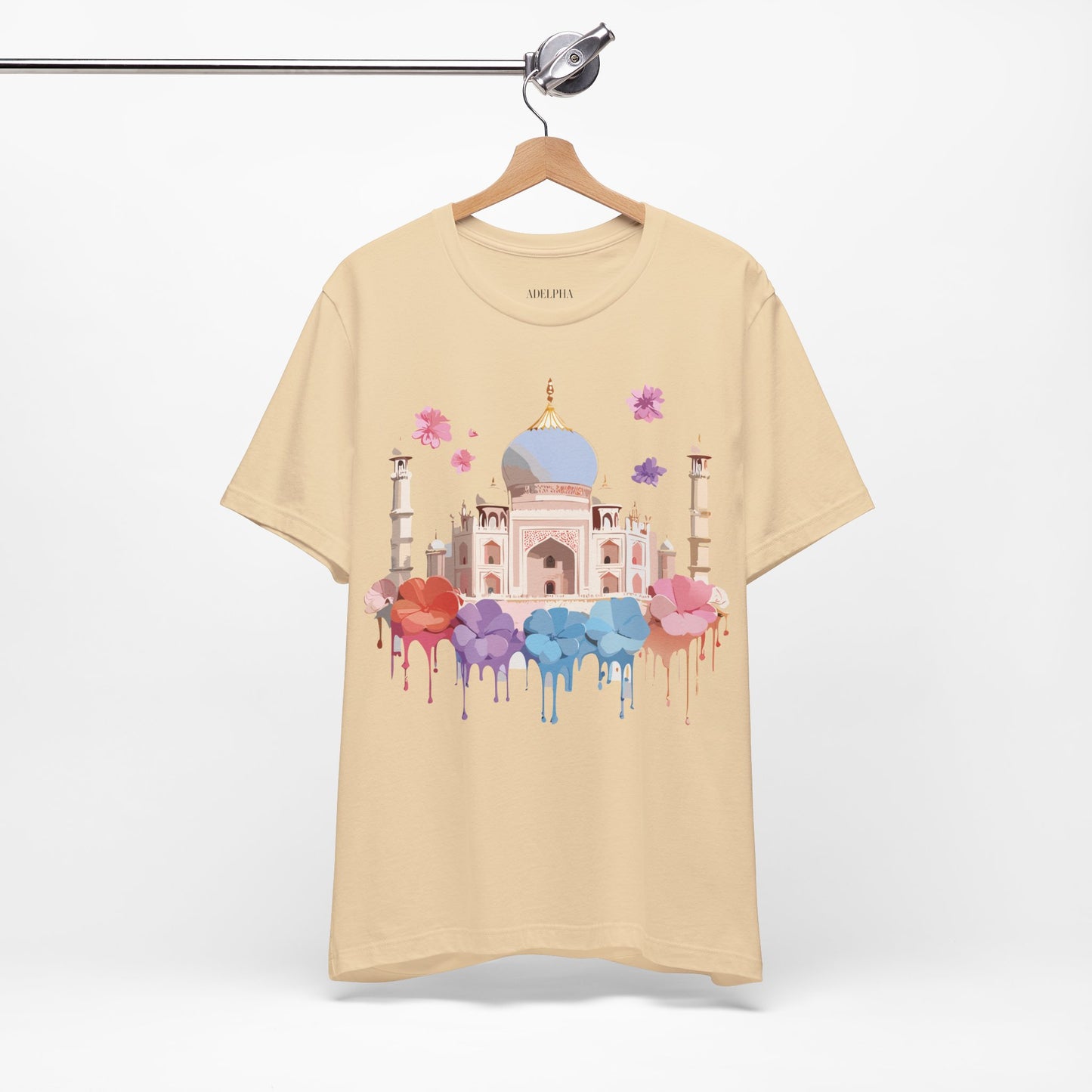 Natural Cotton Tee Shirt - Taj Mahal, India Printify
