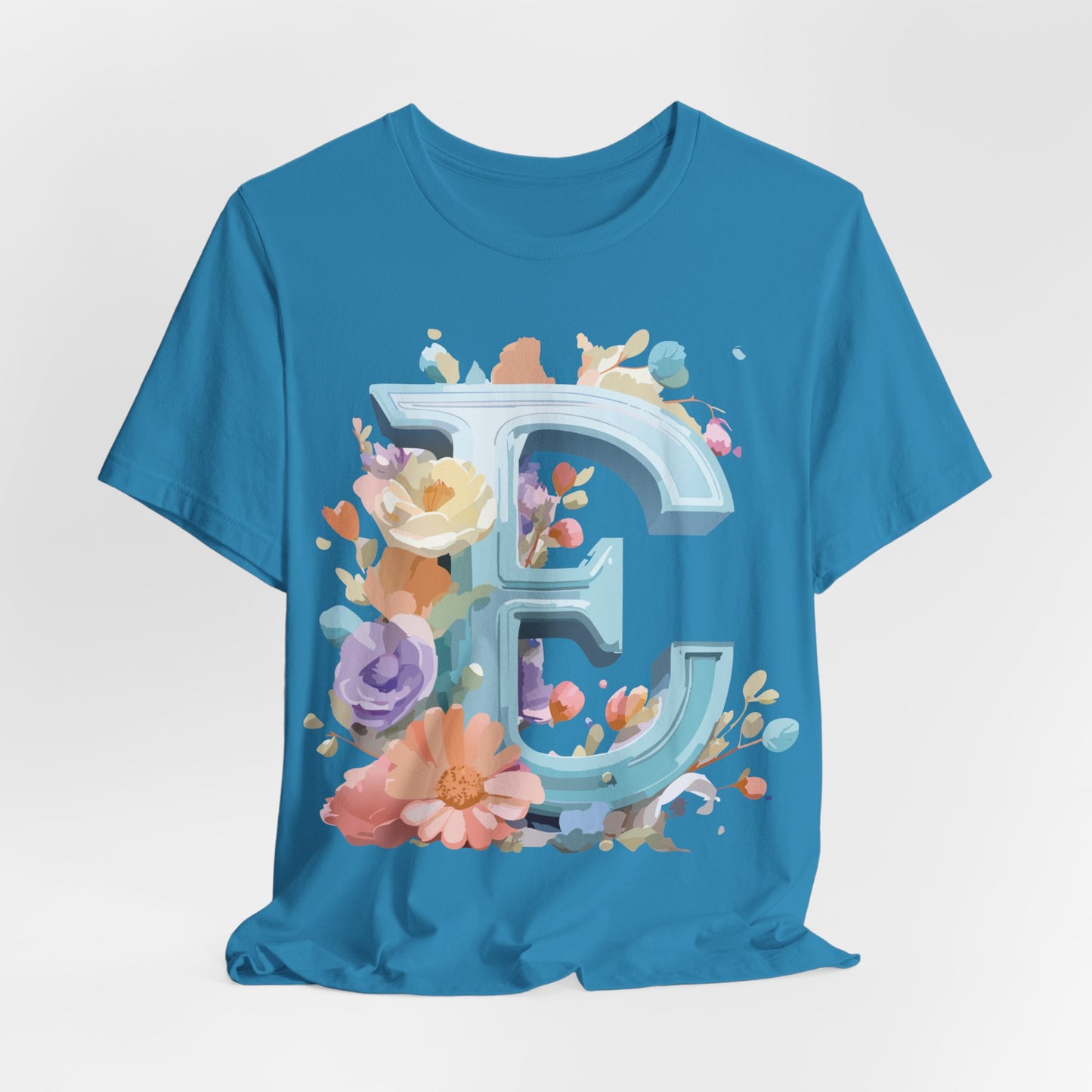 Natural Cotton Tee Shirt - Letters Collection - E Printify