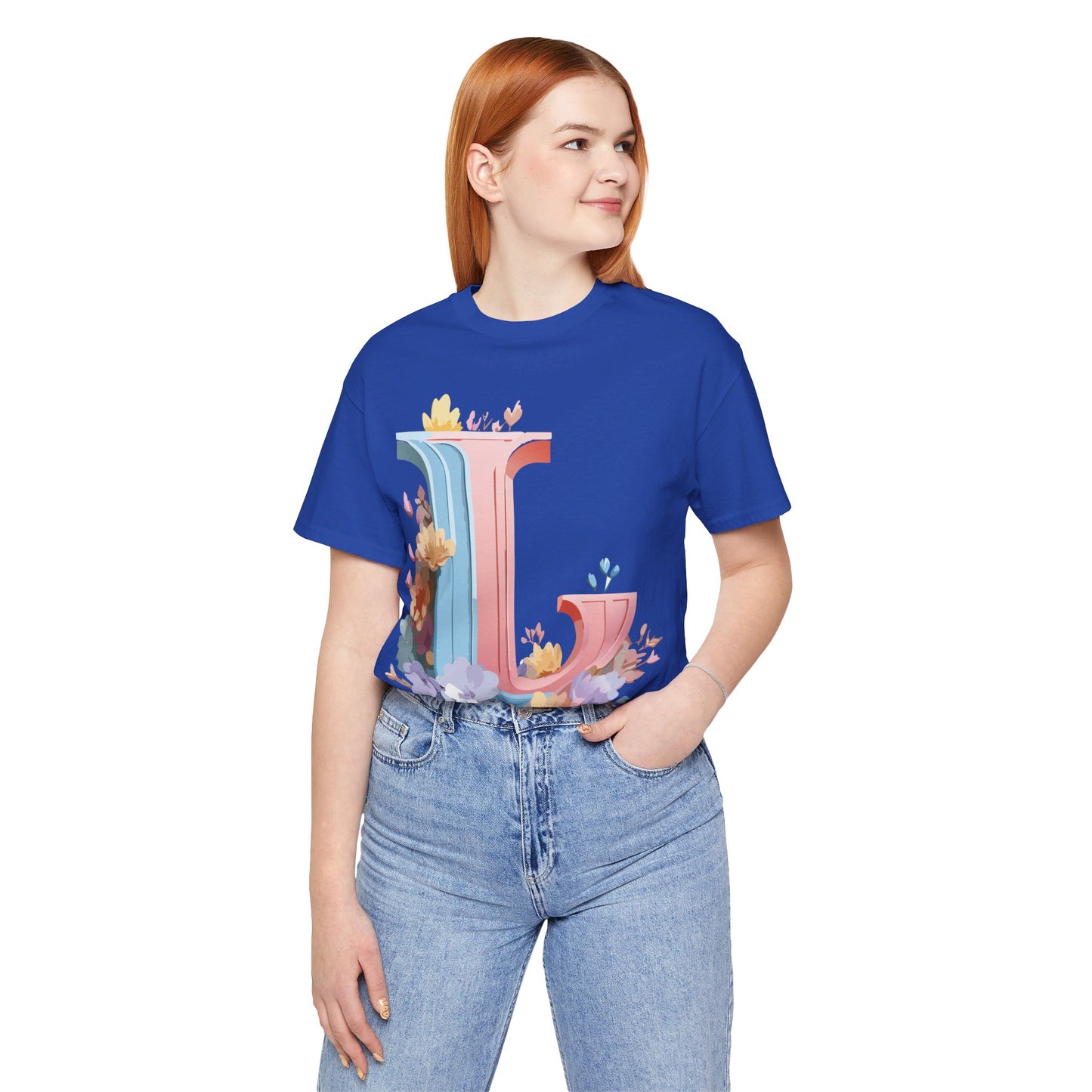 Natural Cotton Tee Shirt - Letters Collection - L Printify