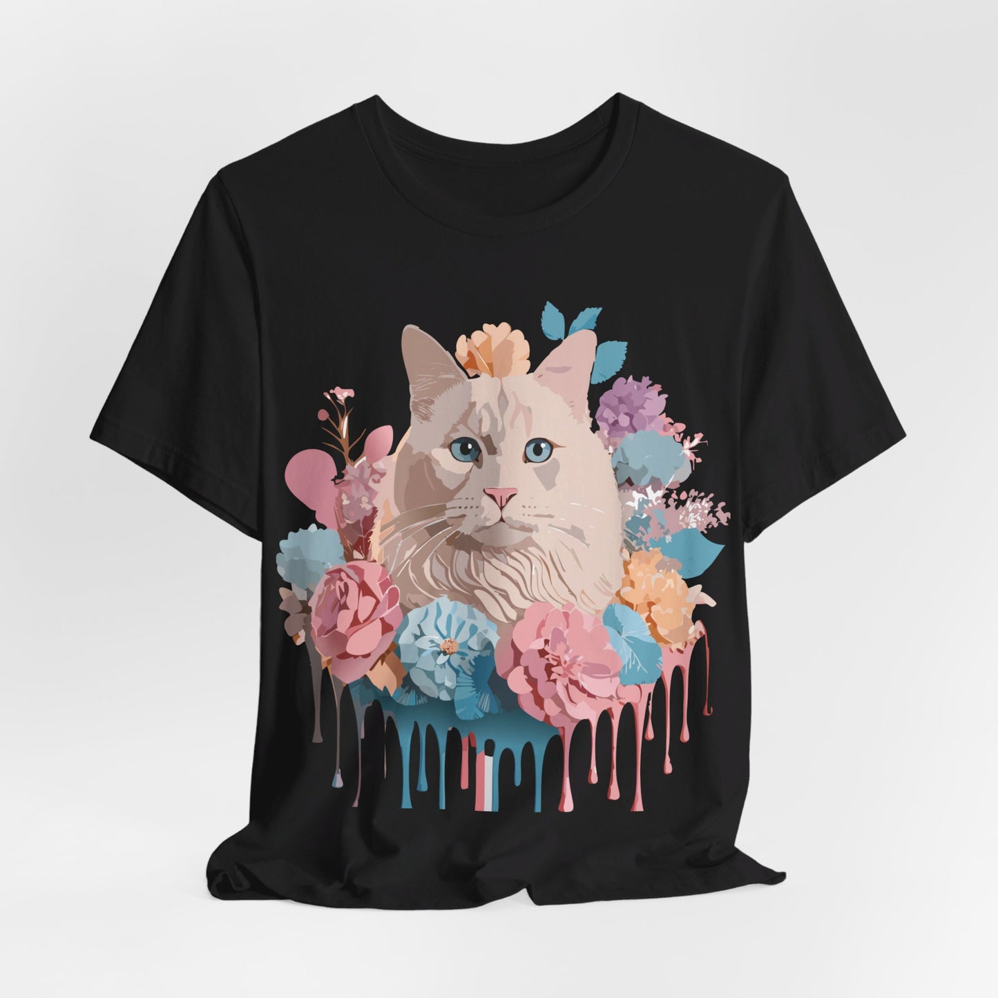 Natural Cotton Tee Shirt with Cat Printify