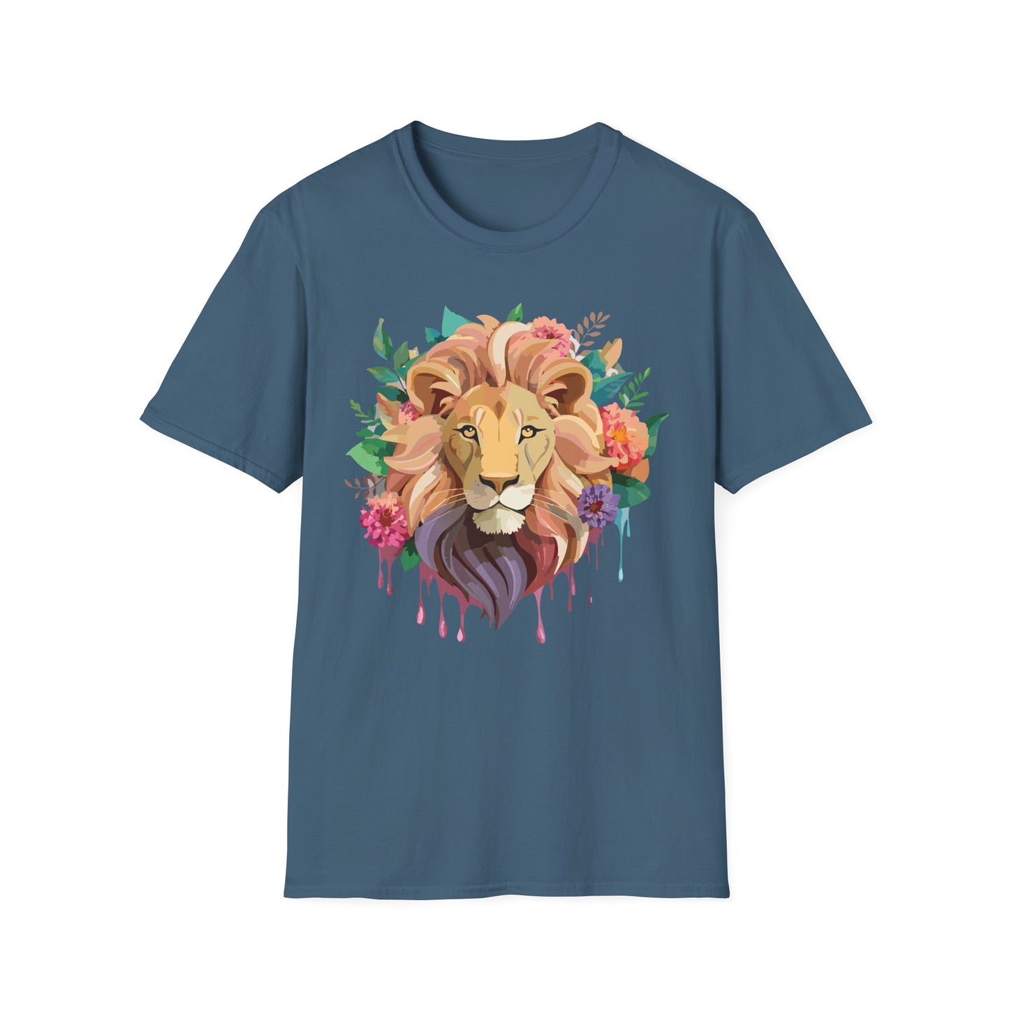 Lion Shirt, Shirt with Lion, Floral Lion Tee, Shirt with Animals