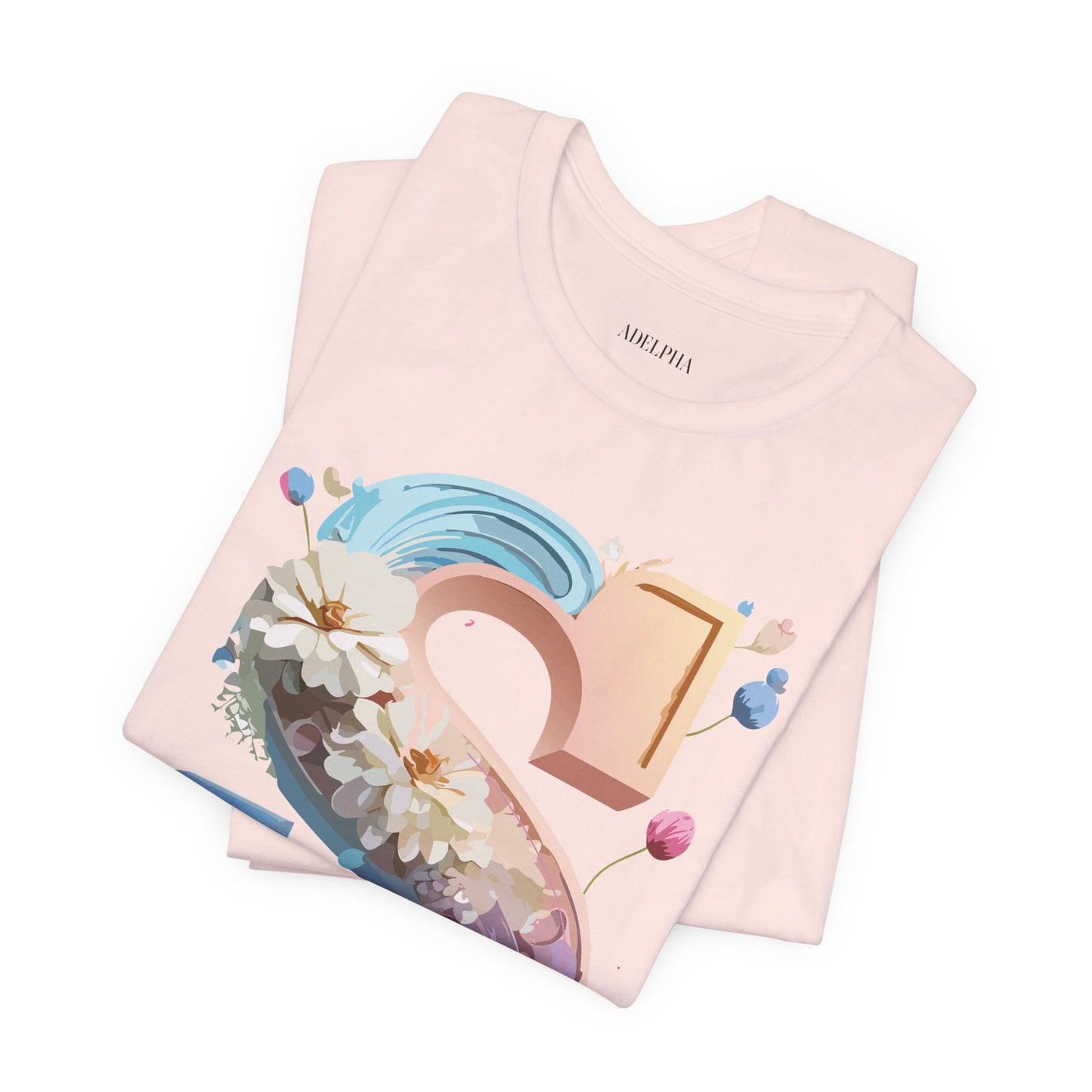 Natural Cotton Tee Shirt - Letters Collection - S Printify