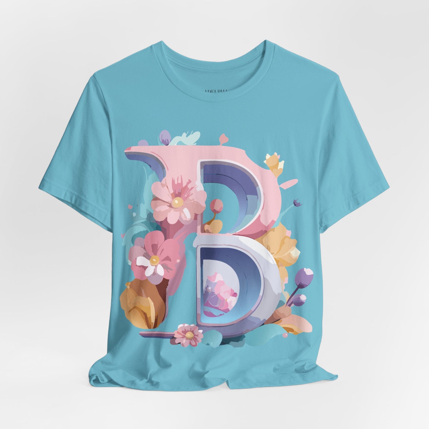 Natural Cotton Tee Shirt - Letters Collection - B Printify