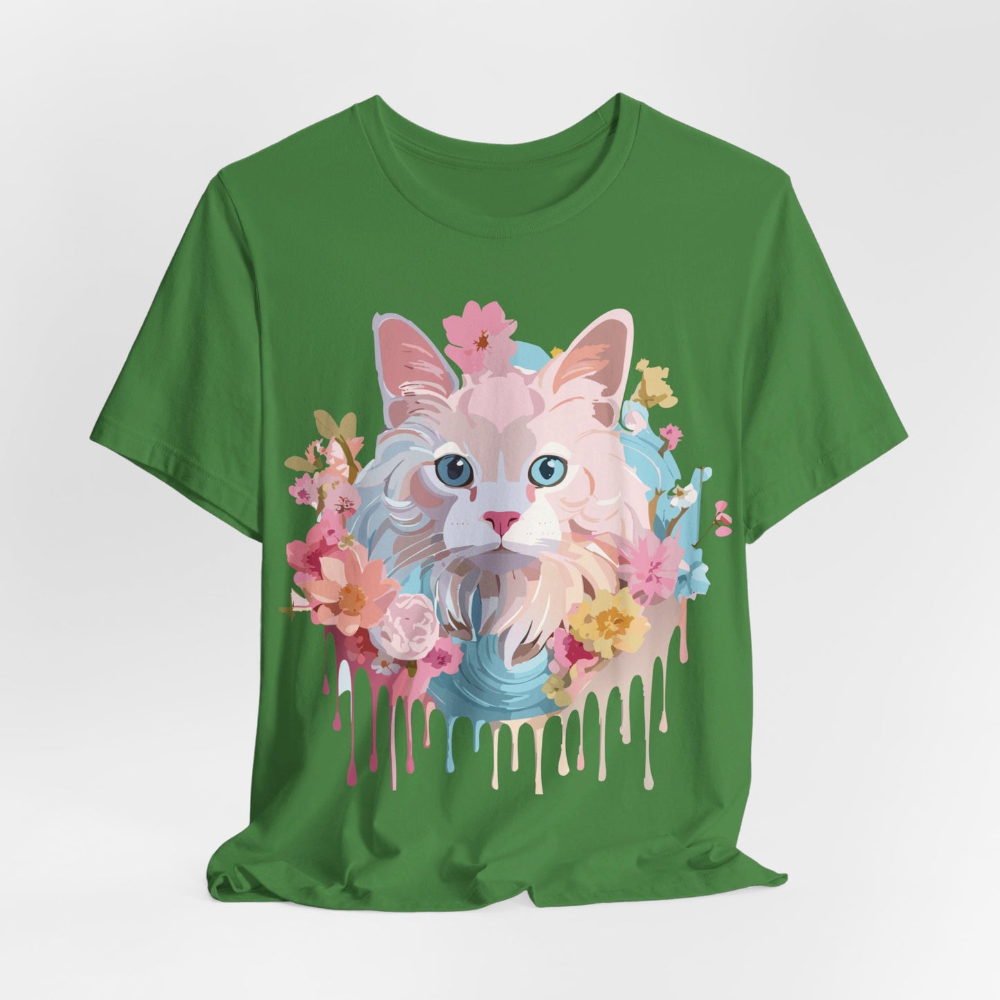 Natural Cotton Tee Shirt with Cat Printify