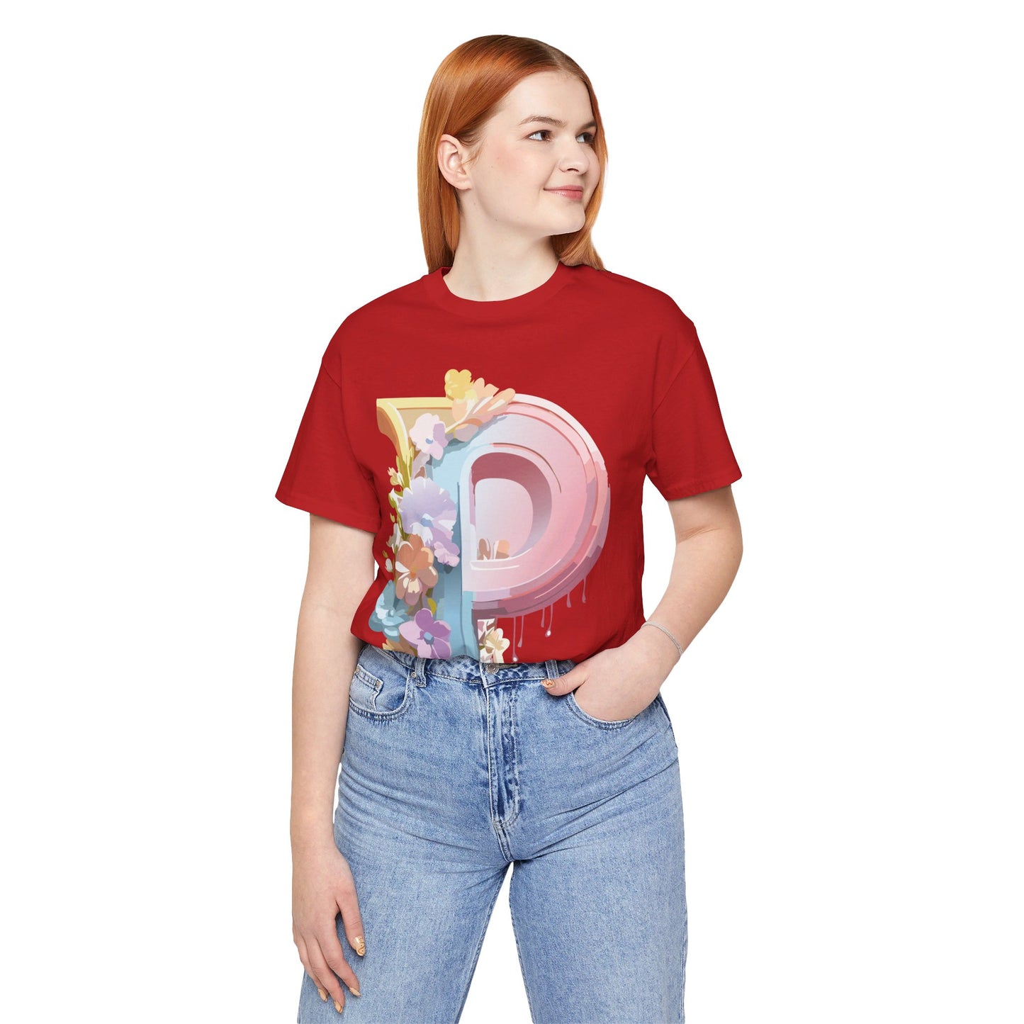 Natural Cotton Tee Shirt - Letters Collection - P Printify