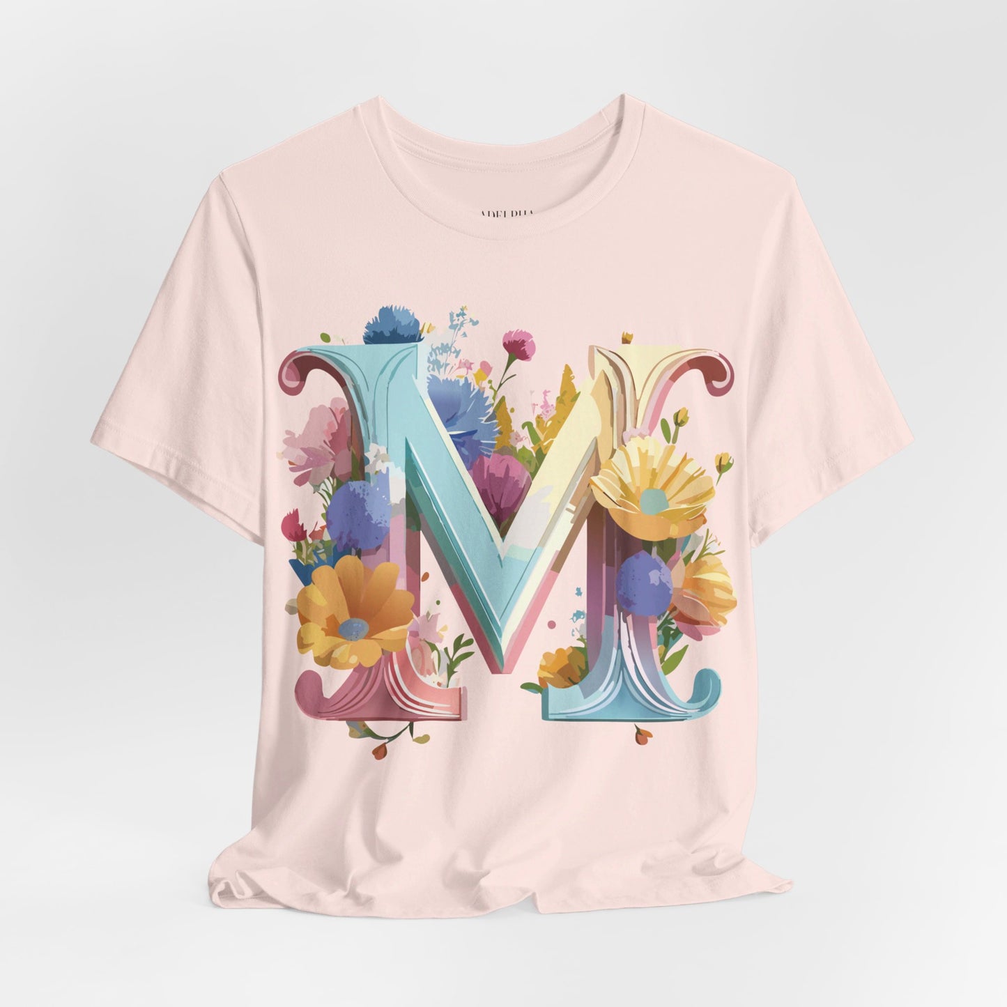 Natural Cotton Tee Shirt - Letters Collection - M Printify