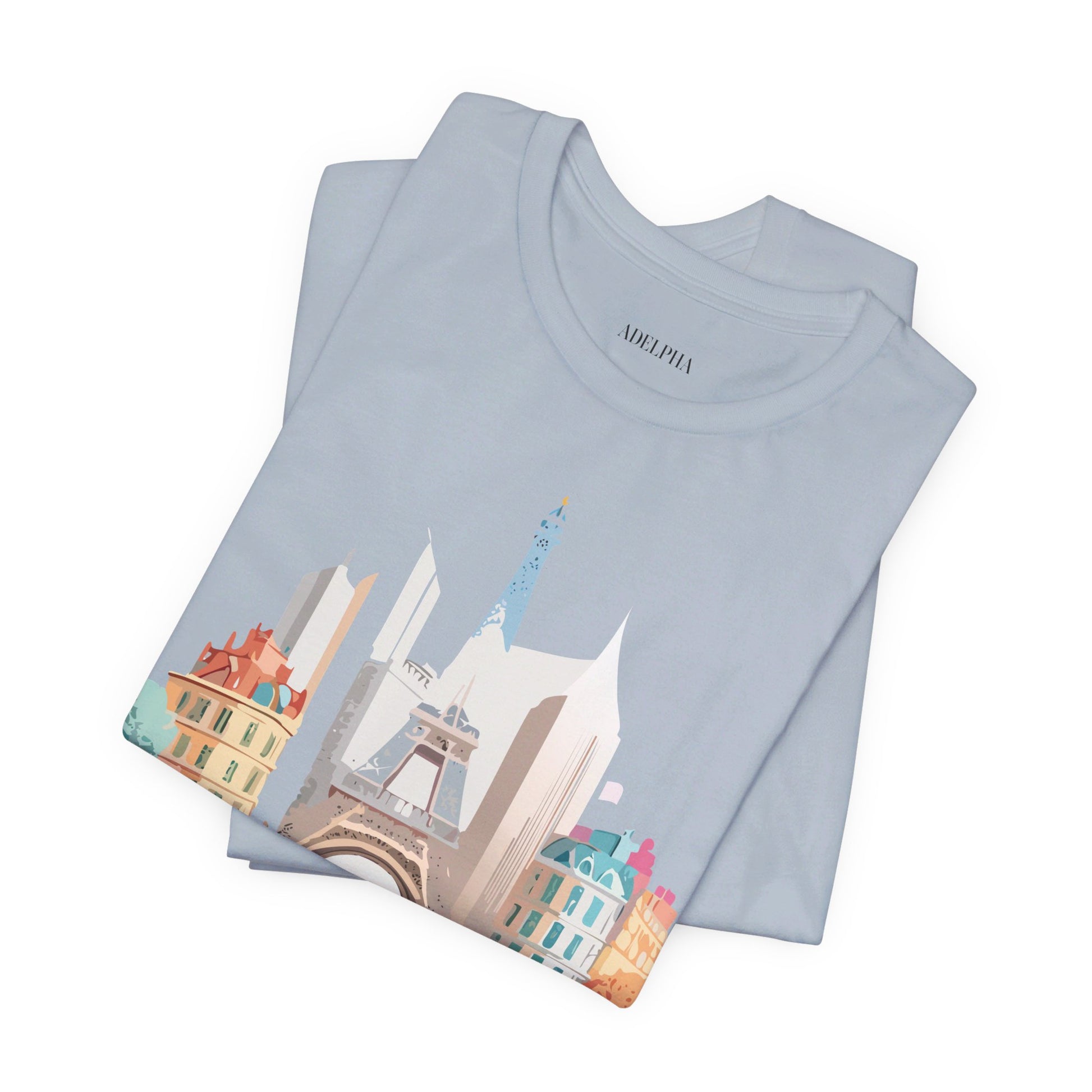 Natural Cotton Tee Shirt - Beautiful Places Collection - Paris Printify