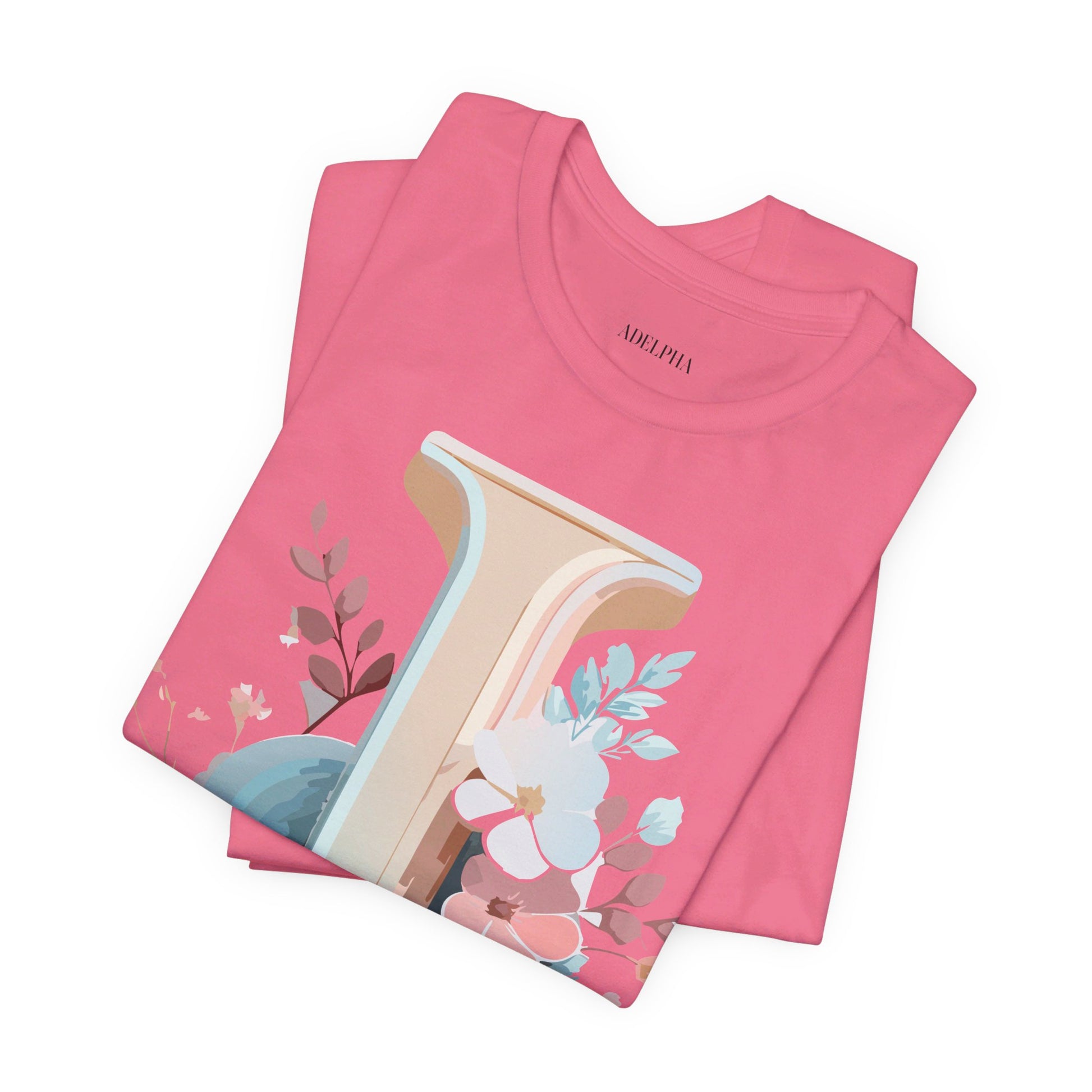 Natural Cotton Tee Shirt - Letters Collection - J Printify
