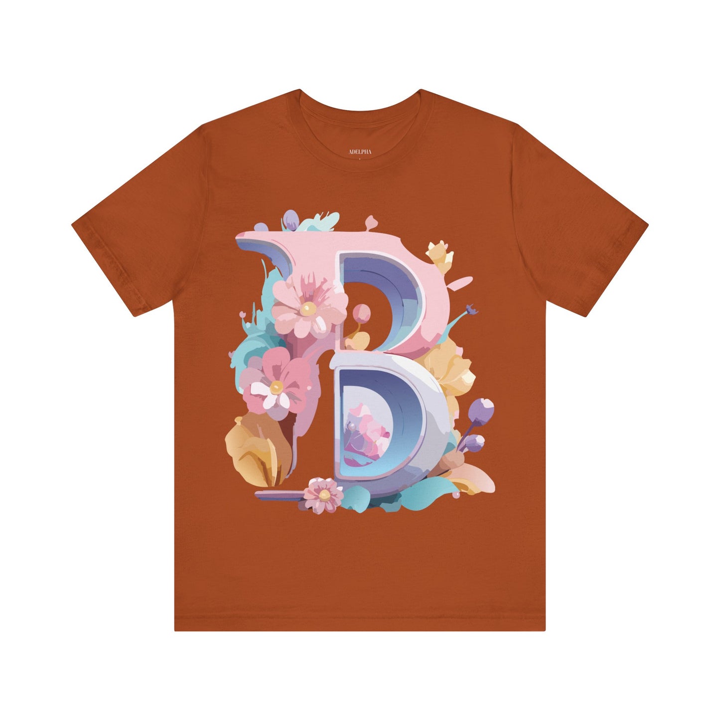 Natural Cotton Tee Shirt - Letters Collection - B Printify