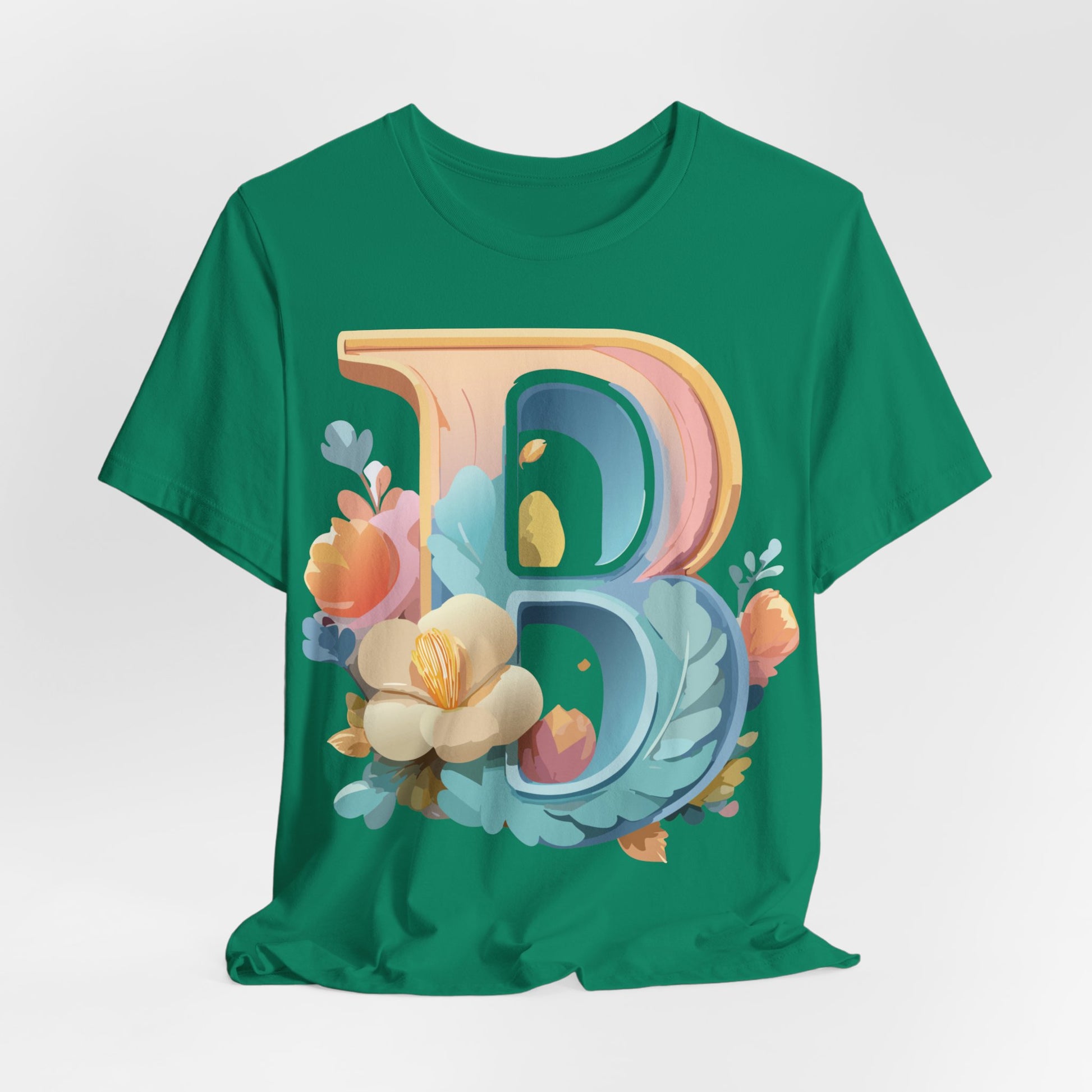 Natural Cotton Tee Shirt - Letters Collection - B Printify