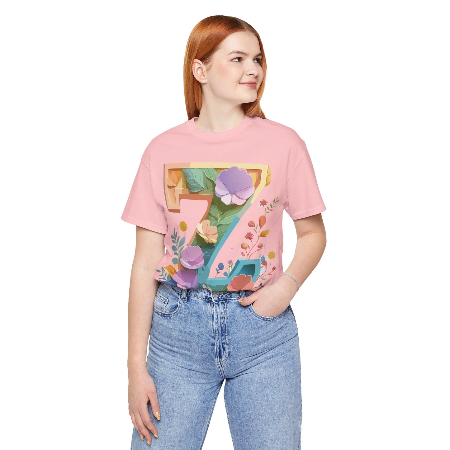 Natural Cotton Tee Shirt - Letters Collection - Z Printify