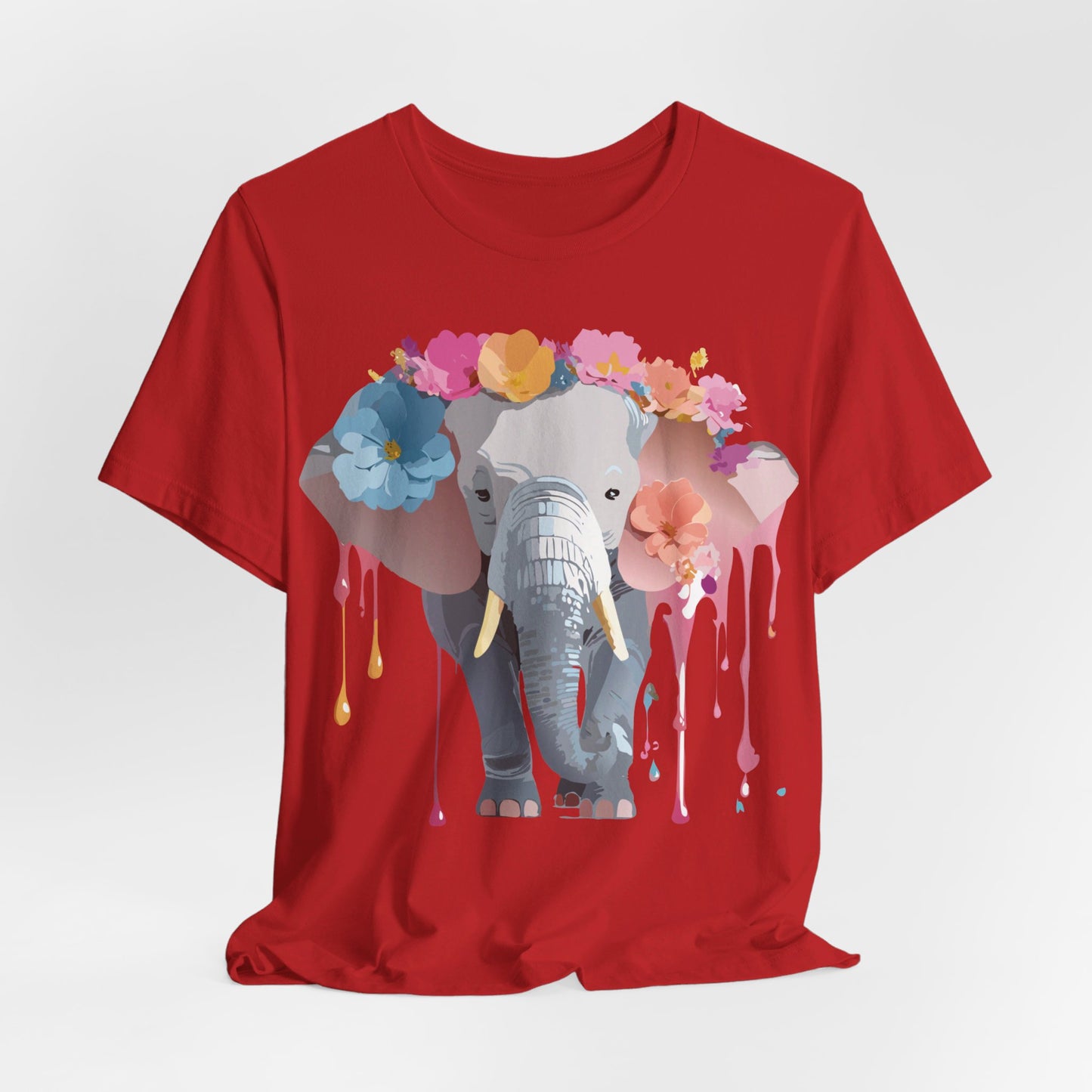 Natural Cotton Tee Shirt with Elephant Printify
