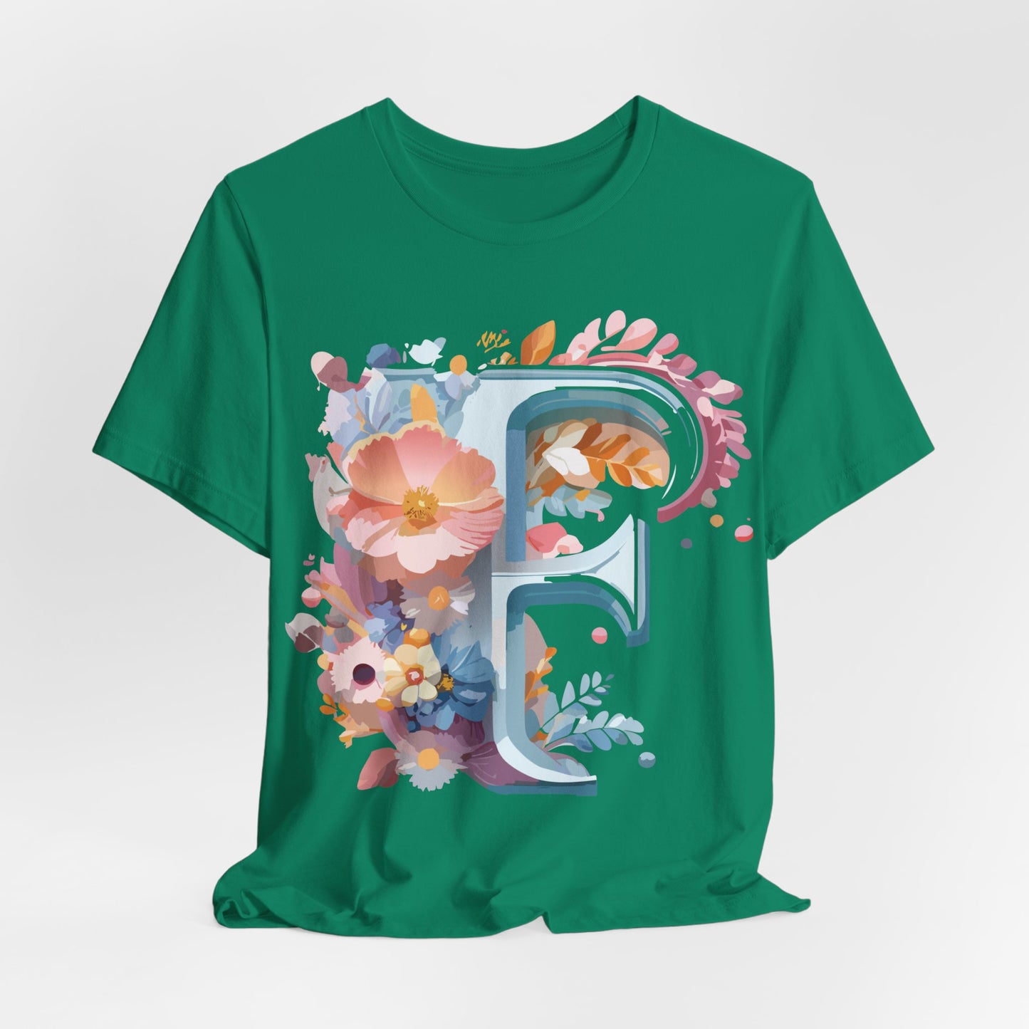Natural Cotton Tee Shirt - Letters Collection - F Printify