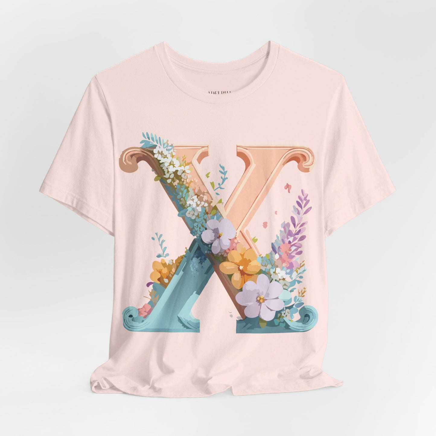 Natural Cotton Tee Shirt - Letters Collection - X Printify